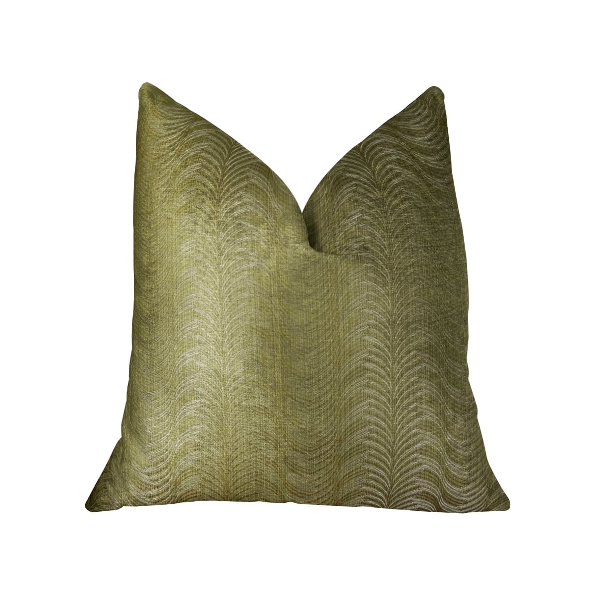 Feathered Strokes Taupe Handmade Luxury Pillow, 20 x 20 in.