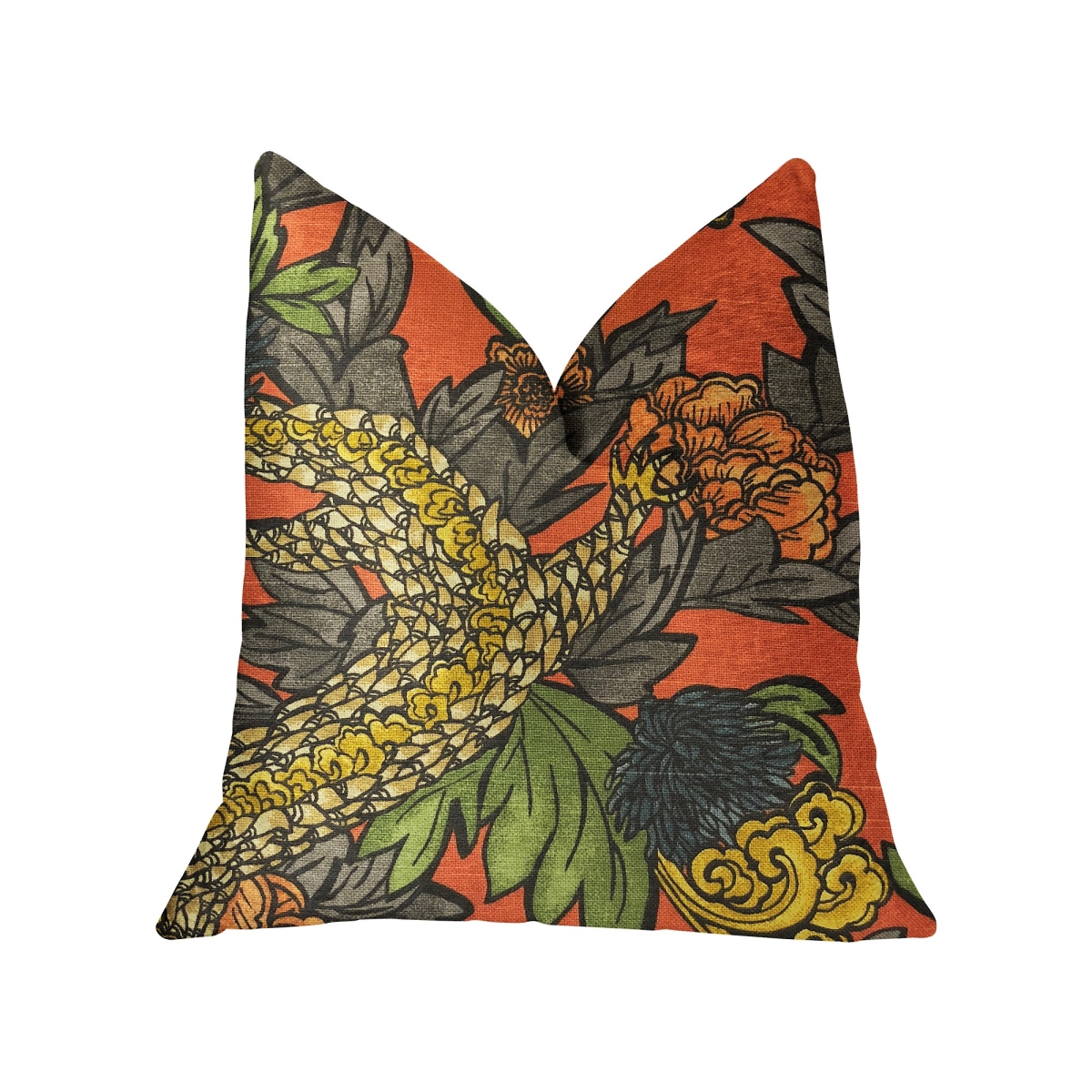 PBRA2257-1818-DP Amaryllis Dragon Multicolor Luxury Throw Pillow, 18 x 18 in.