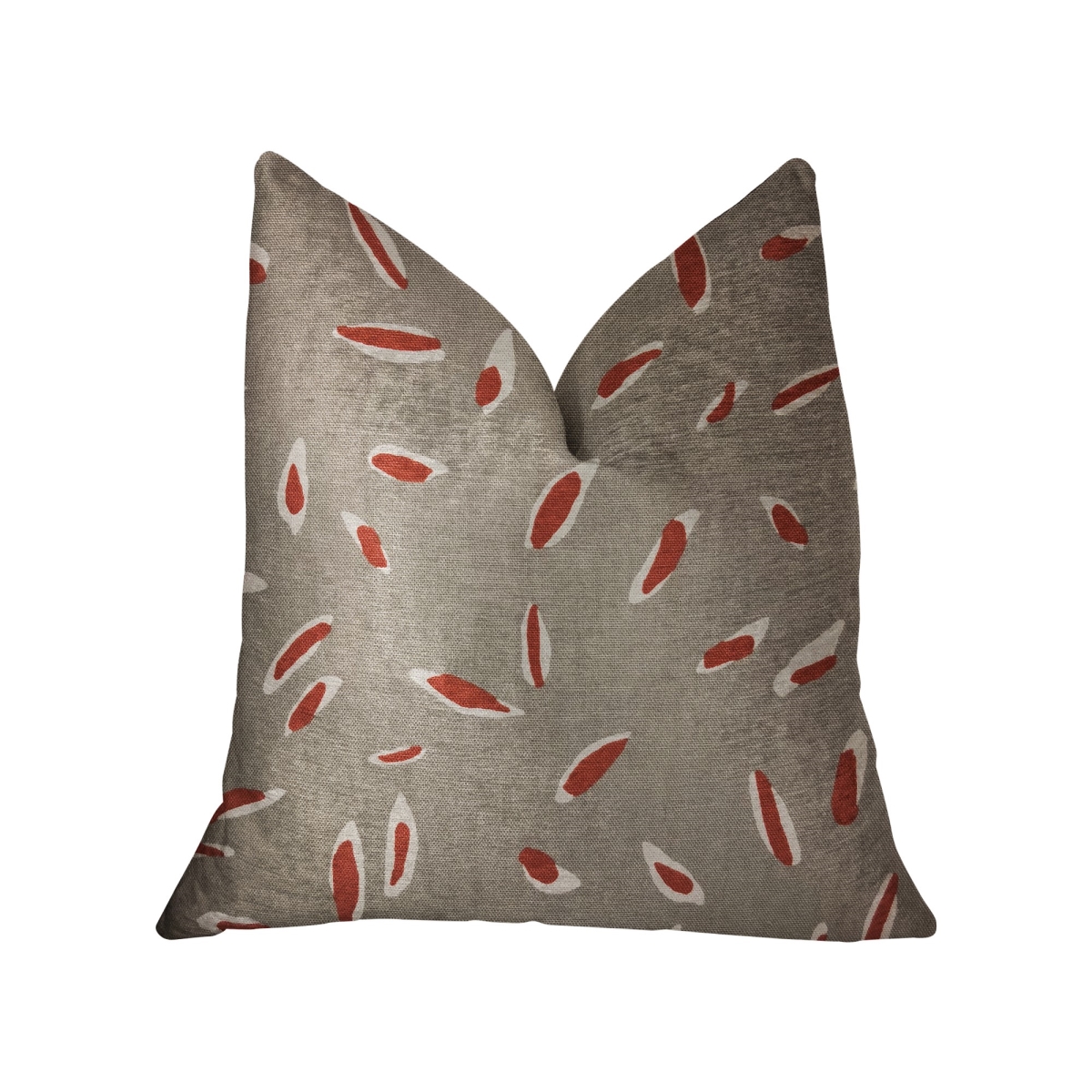 Petal Party Orange & Beige Luxury Throw Pillow - 24 x 24 in.