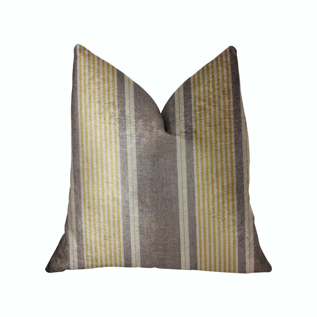 Graceful Bridge Yellow & Gray Luxury Throw Pillow, 22 x 22 in.