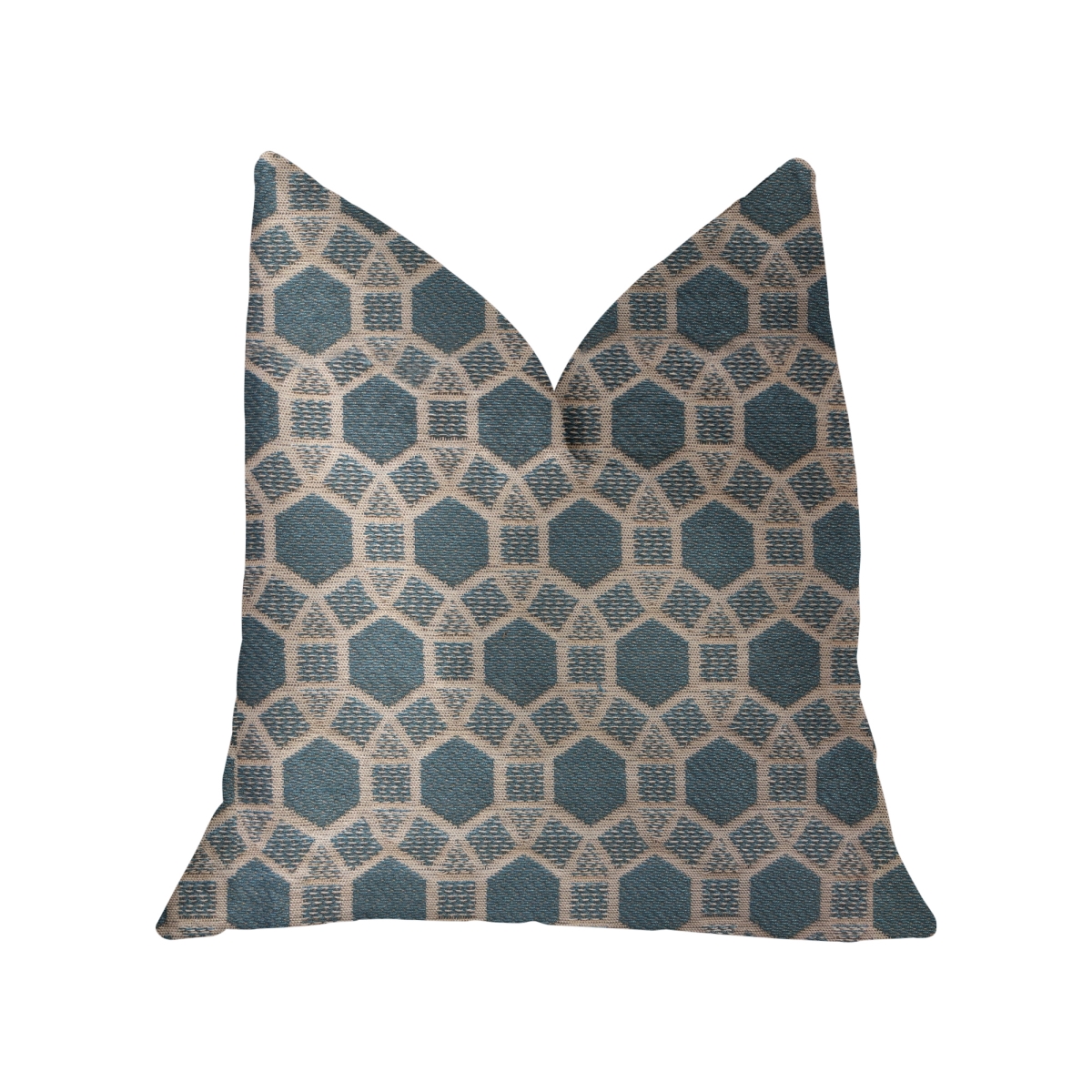 Pineapple Slice Blue & Beige Luxury Throw Pillow, 24 x 24 in.