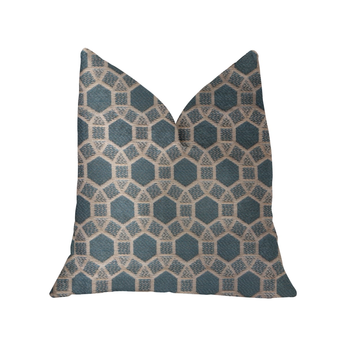 Pineapple Slice Blue & Beige Luxury Throw Pillow, 20 x 36 in. King