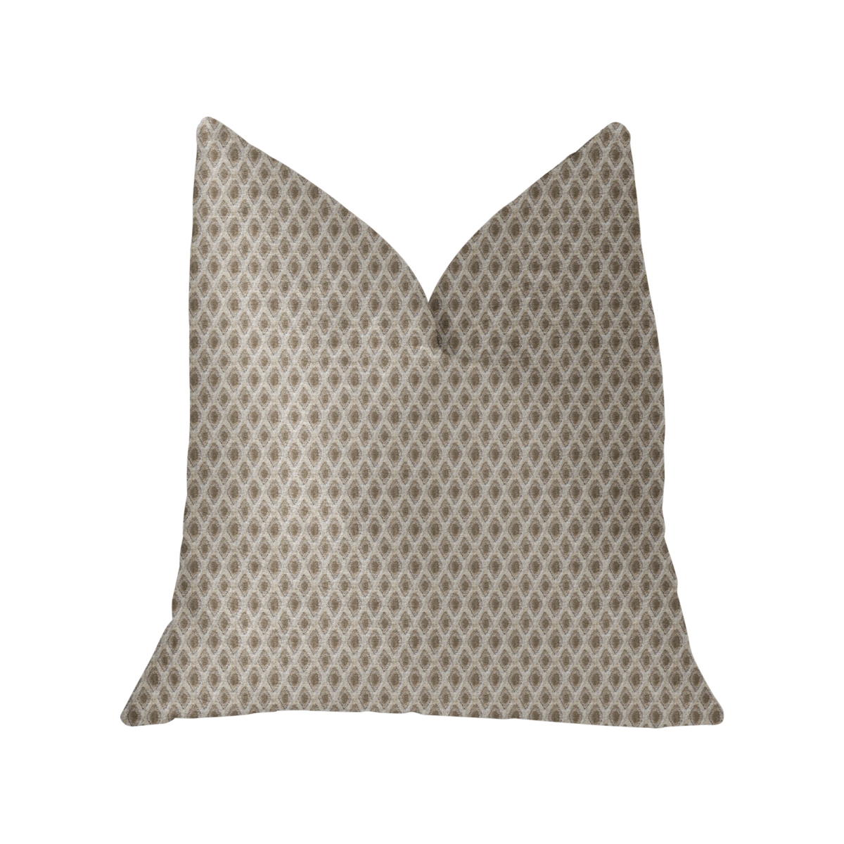 Diamant Beige & Brown Luxury Throw Pillow, 12 x 20 in.