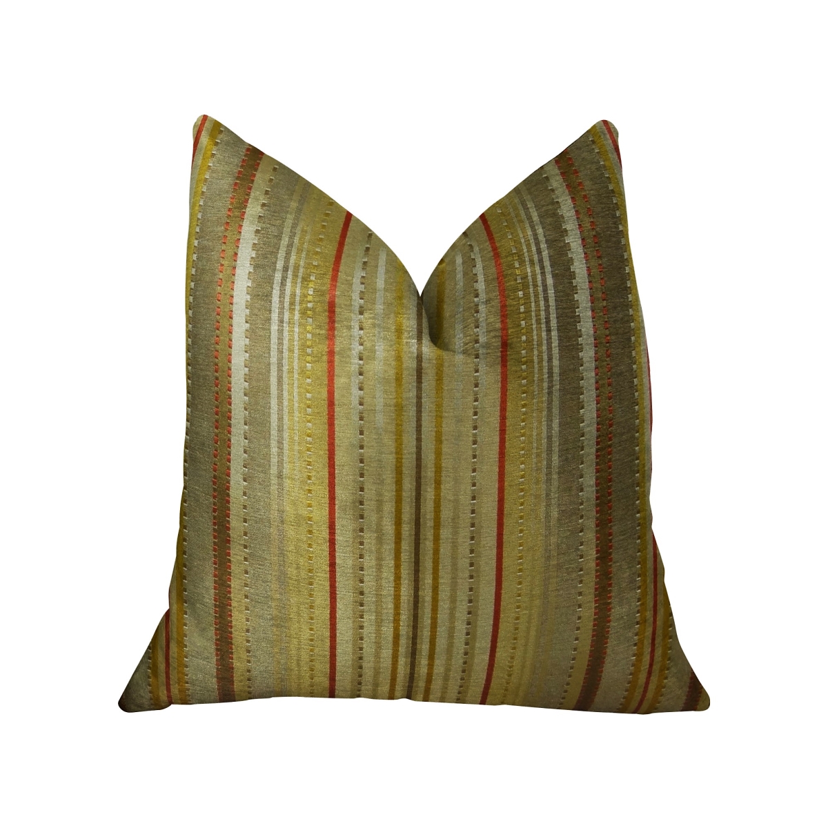 PBRAZ280-1220-DP Macedonia Gold Red & Silver Handmade Luxury Pillow, 12 x 20 in.