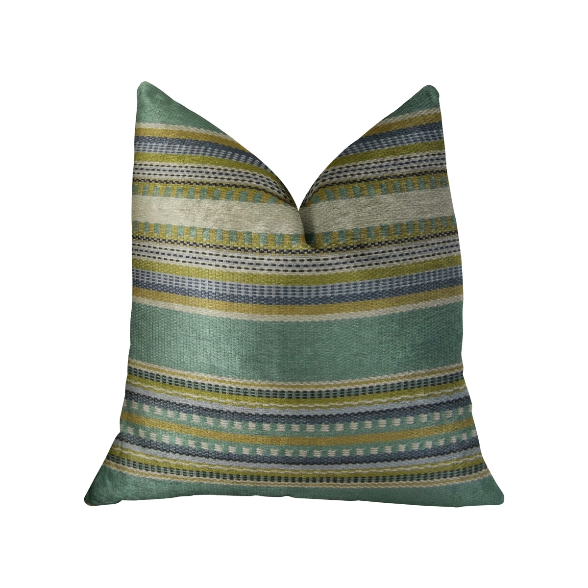 PBRAZ313-1220-DP South Shore Jungle Light Blue Green & Cream Handmade Luxury Pillow, 12 x 20 in.