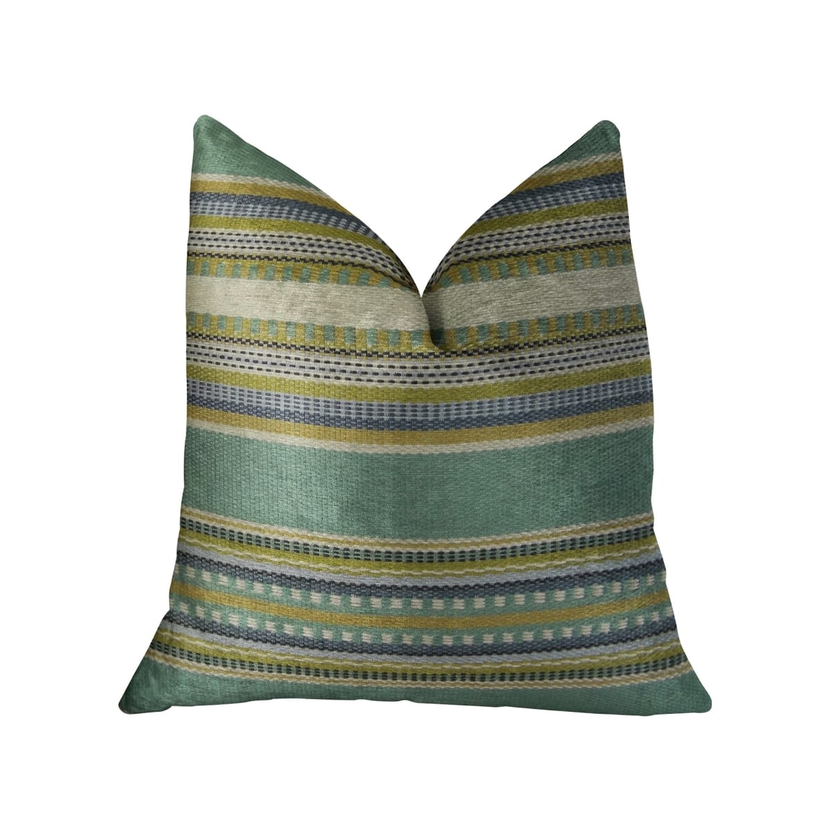 PBRAZ313-2036-DP South Shore Jungle Light Blue Green & Cream Handmade Luxury Pillow, 20 x 36 in. King