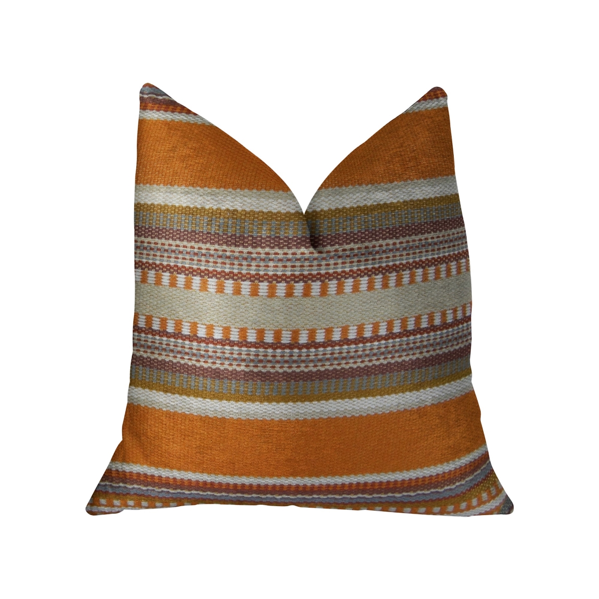 PBRAZ314-1616-DP South Shore Amber Orange Olive & Cream Handmade Luxury Pillow, 16 x 16 in.