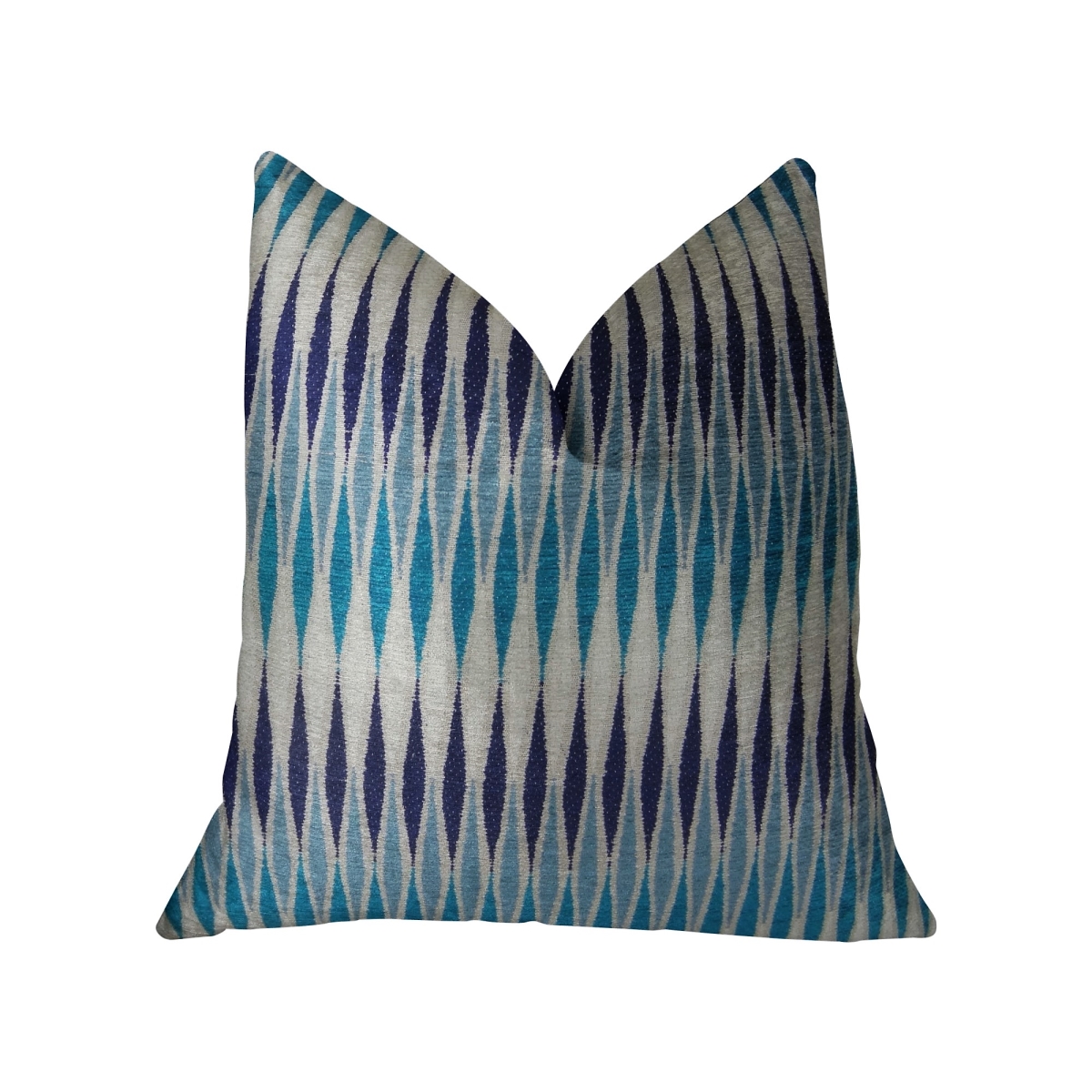Wavering Blues Navy Blue & White Handmade Luxury Pillow, 20 x 20 in.