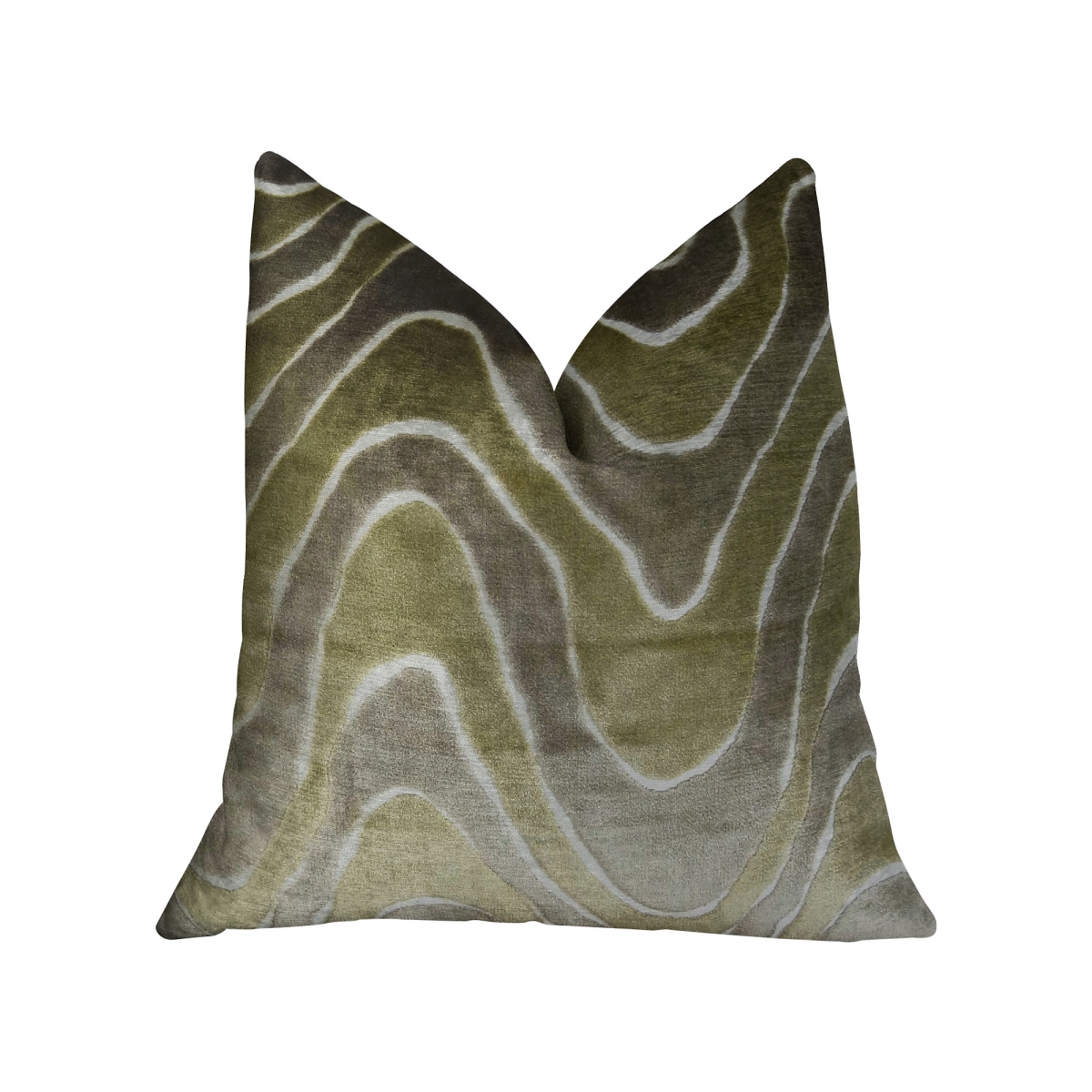 PBRAZ397-1220-DP Sensous Waves Taupe Ivory Greige Handmade Luxury Pillow, 12 x 20 in.