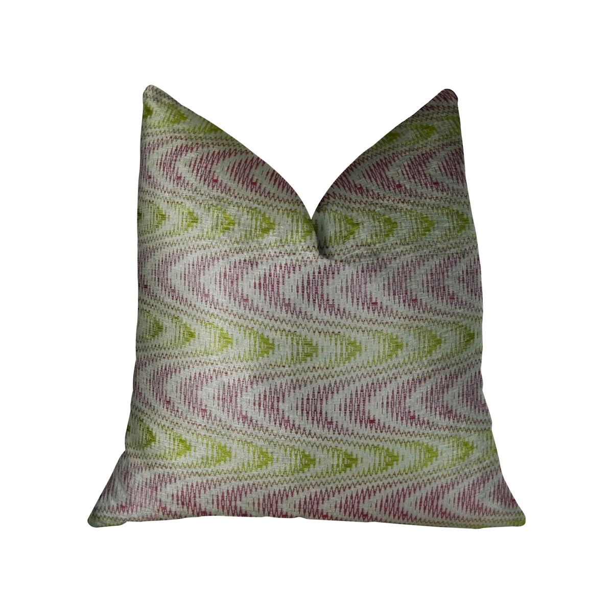 PBRAZ399-1220-DP Sound Waves Beet Citrine Ivory Handmade Luxury Pillow, 12 x 20 in.
