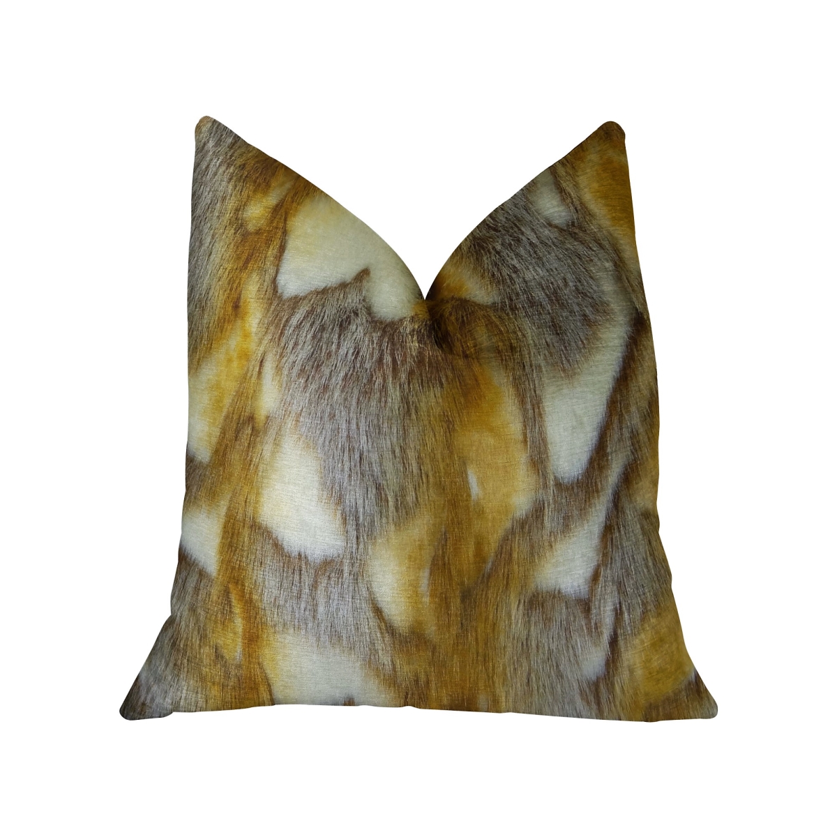 PBRAZ403-2020-DP Elegant Brandy Fox Light Brown, Gold & White Handmade Luxury Pillow, 20 x 20 in.