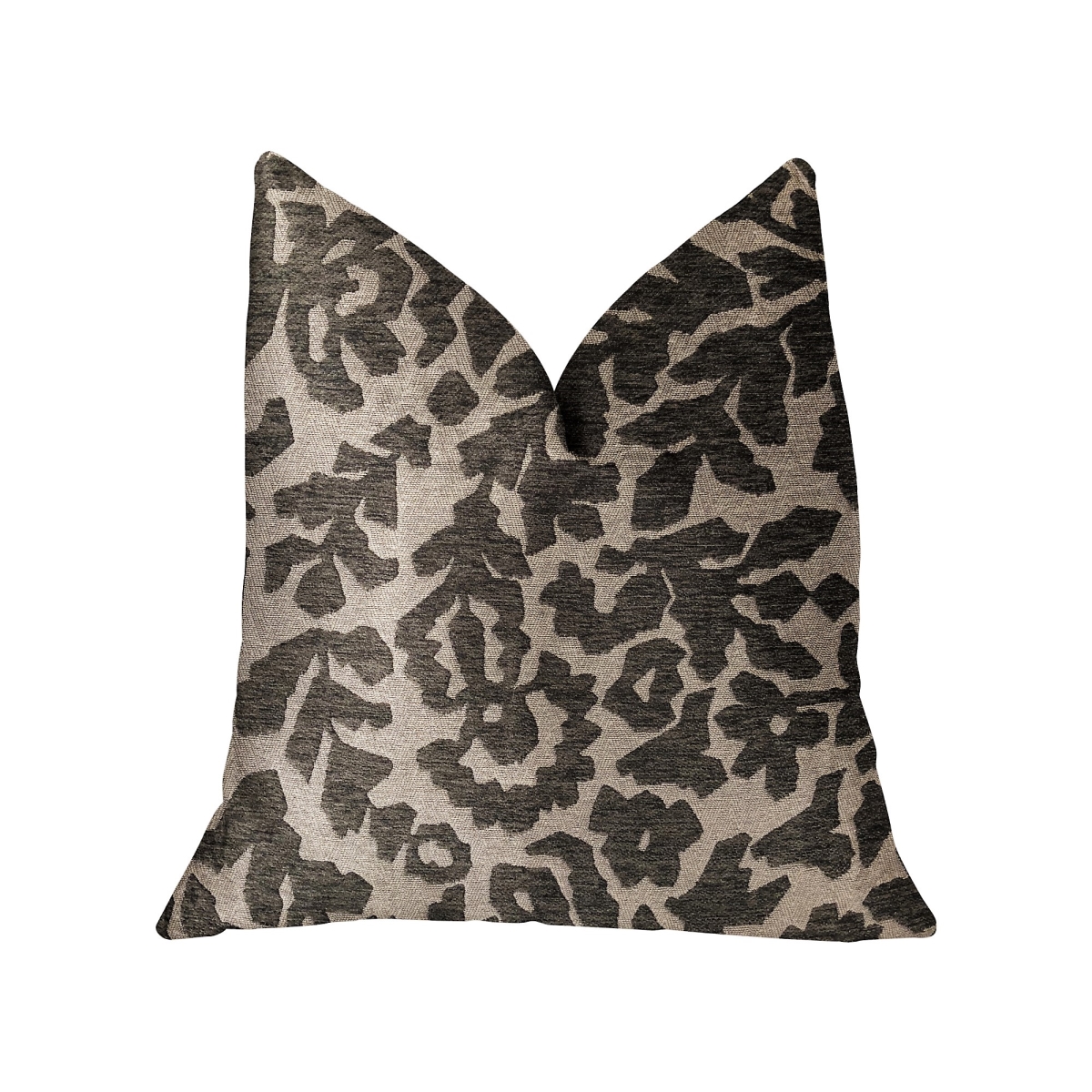 Lustrous Leaves Gray Luxury Throw Pillow, 20 x 36 in. King