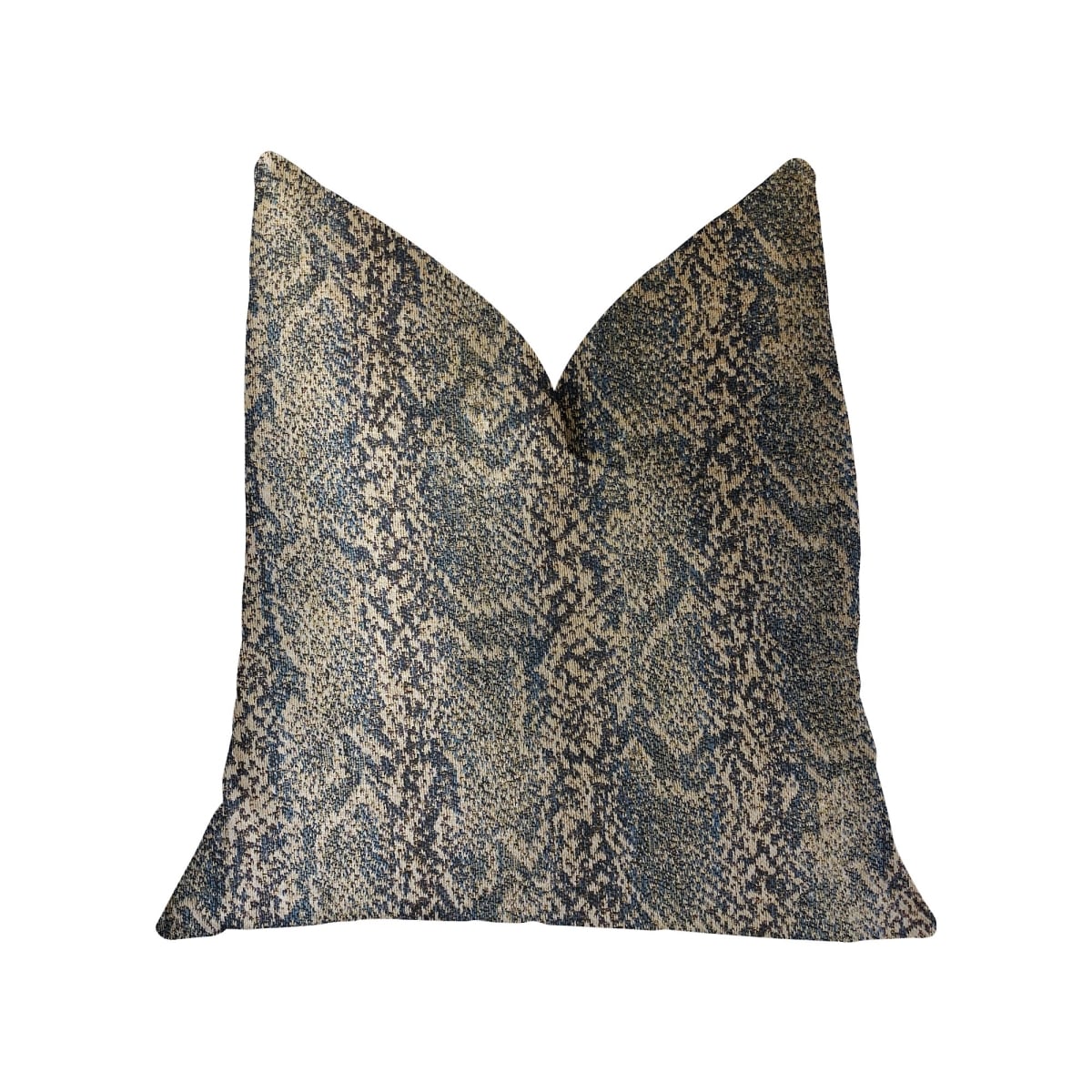 Exotic Phantom Blue & Gold Luxury Throw Pillow, 20 x 26 in. Standard