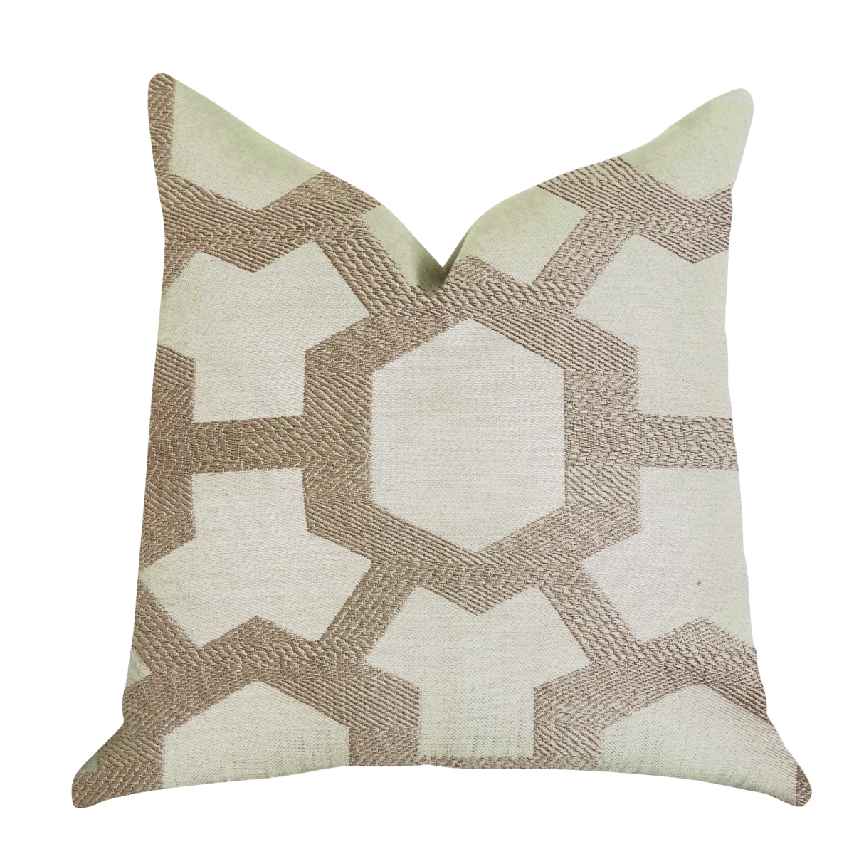 Linked Charisma Luxury Throw Pillow in Beige & Brown Tones, 20 x 26 in. Standard