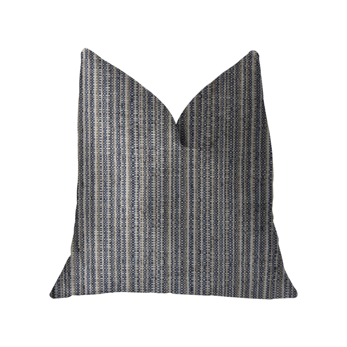 Parallel Lanes Blue, Beige & Brown Luxury Throw Pillow, 26 x 26 in.