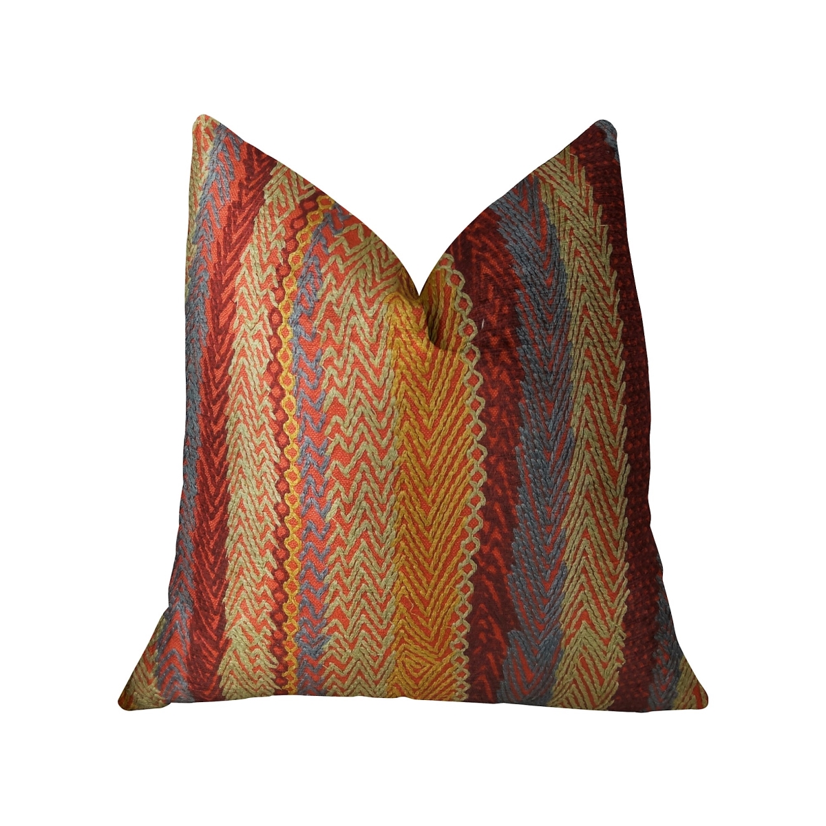PBRAZ035-2026-DP Red Sand Red Blue & Orange Handmade Luxury Pillow, 20 x 26 in. Standard
