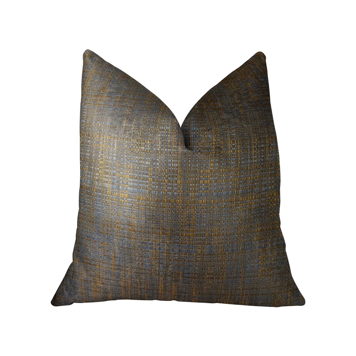 PBRAZ089-1220-DP Vibrant Tazanite Blue & Brown Handmade Luxury Pillow, 12 x 20 in.