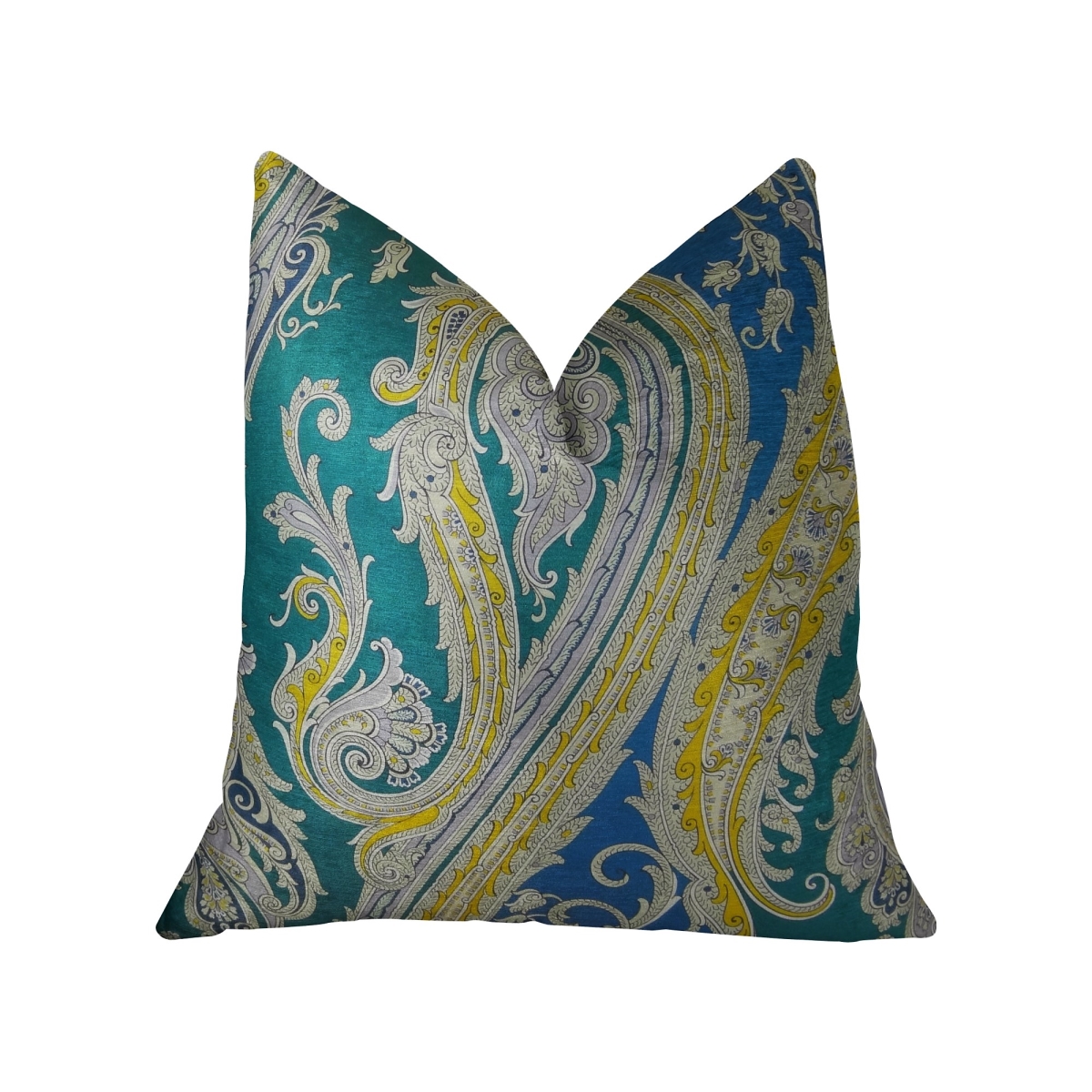 Annalise Blue Yellow & Green Handmade Luxury Pillow, 20 x 36 in. King
