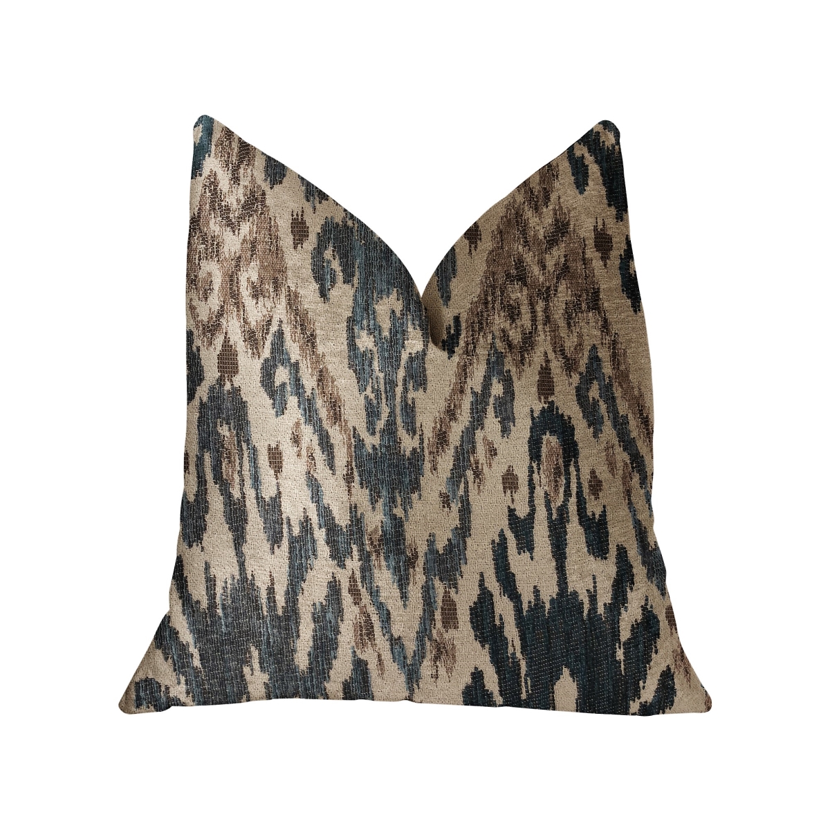 Kaveh Green, Beige & Brown Luxury Throw Pillow, 24 x 24 in.