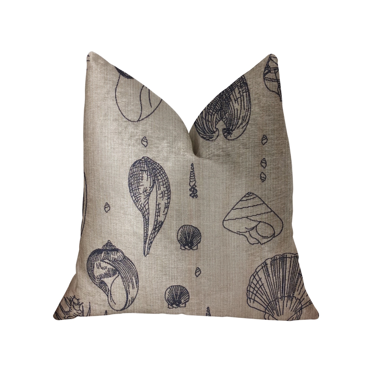 Seashell Bay Blue & Beige Luxury Throw Pillow - 20 x 36 in. King