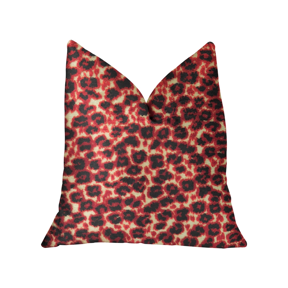 Crimson Cheetah Black & Red Luxury Throw Pillow, 16 x 16 in.