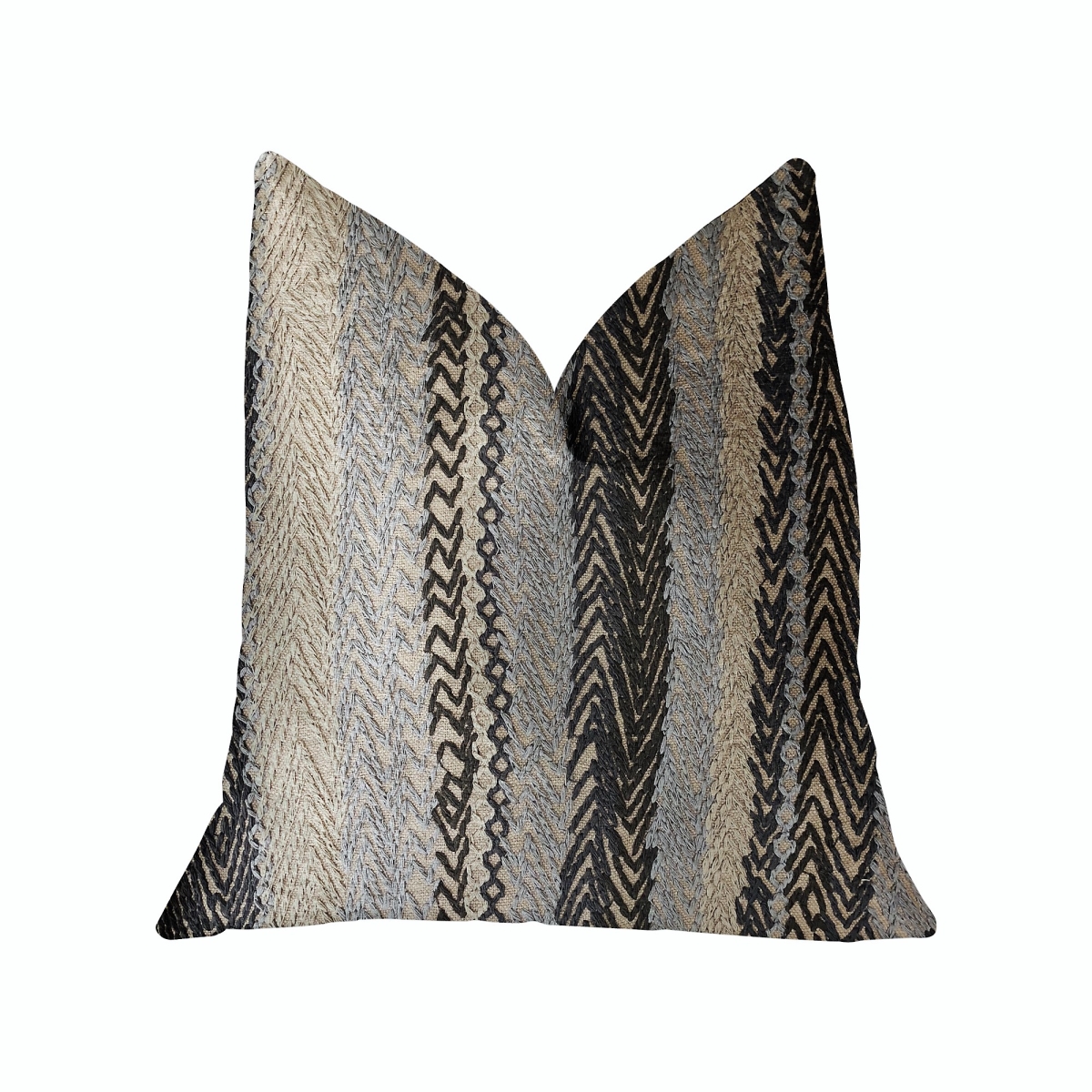 Grey Horizon Blue & Gray Luxury Throw Pillow, 20 x 30 in. Queen