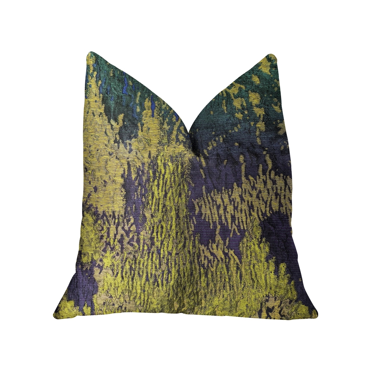 Emerald Rainforest Green, Yellow & Blue Luxury Throw Pillow, 24 x 24 in.