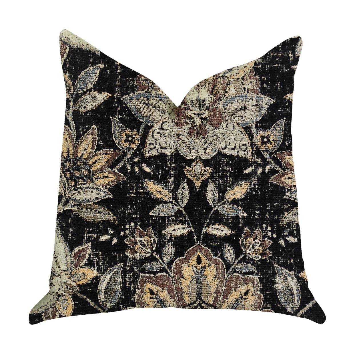 Noir Lotus Blossom Luxury Throw Pillow, 20 x 26 in. Standard