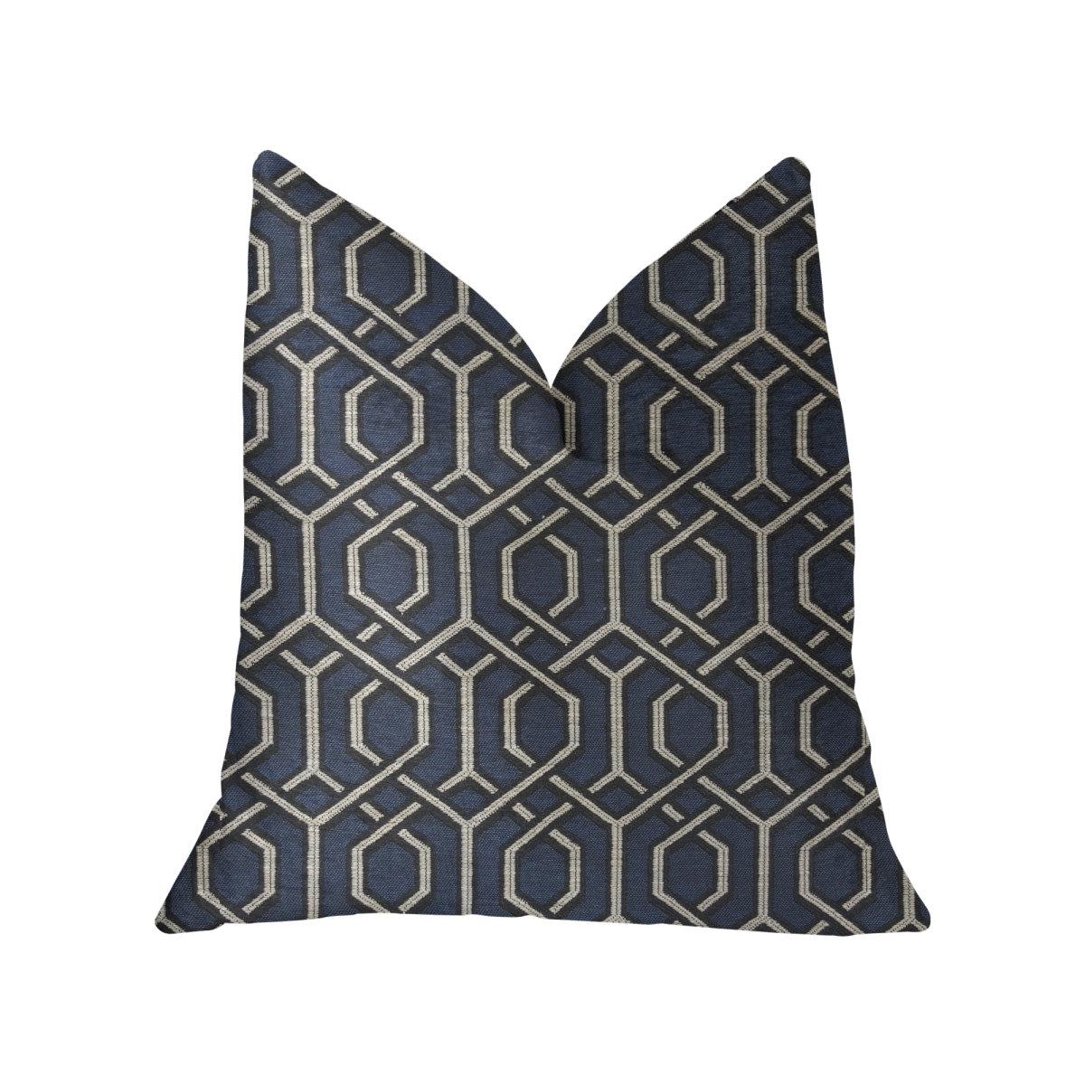 Midnight Padlock Blue, Black & Beige Luxury Throw Pillow, 20 x 36 in. King