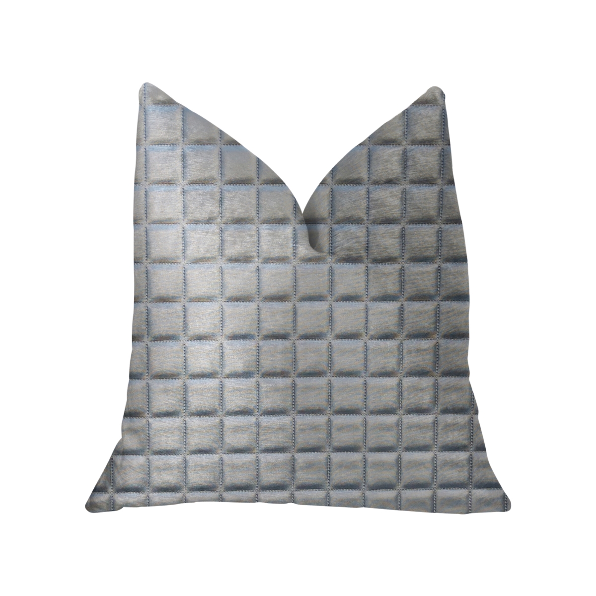 Silverton Silver Artificial Leather Luxury Throw Pillow, 24 x 24 in.