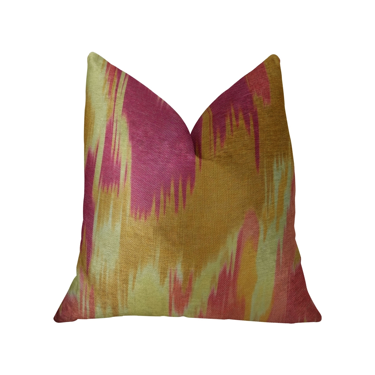 Electra Magenta Orange & Cream Handmade Luxury Pillow, 18 x 18 in.
