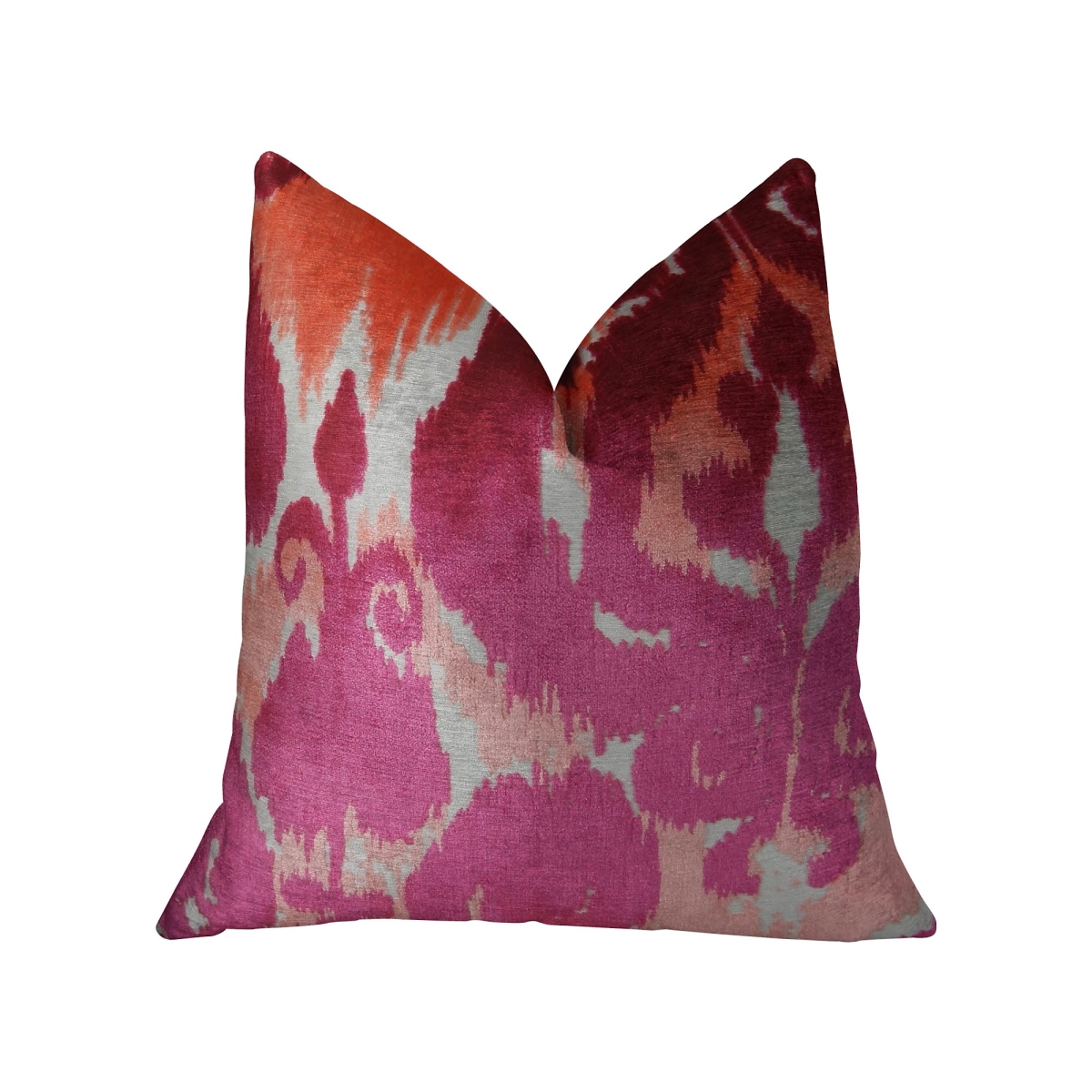 PBRAZ366-1220-DP Velvet Grayce Fuchsia Coral & Cream Handmade Luxury Pillow, 12 x 20 in.