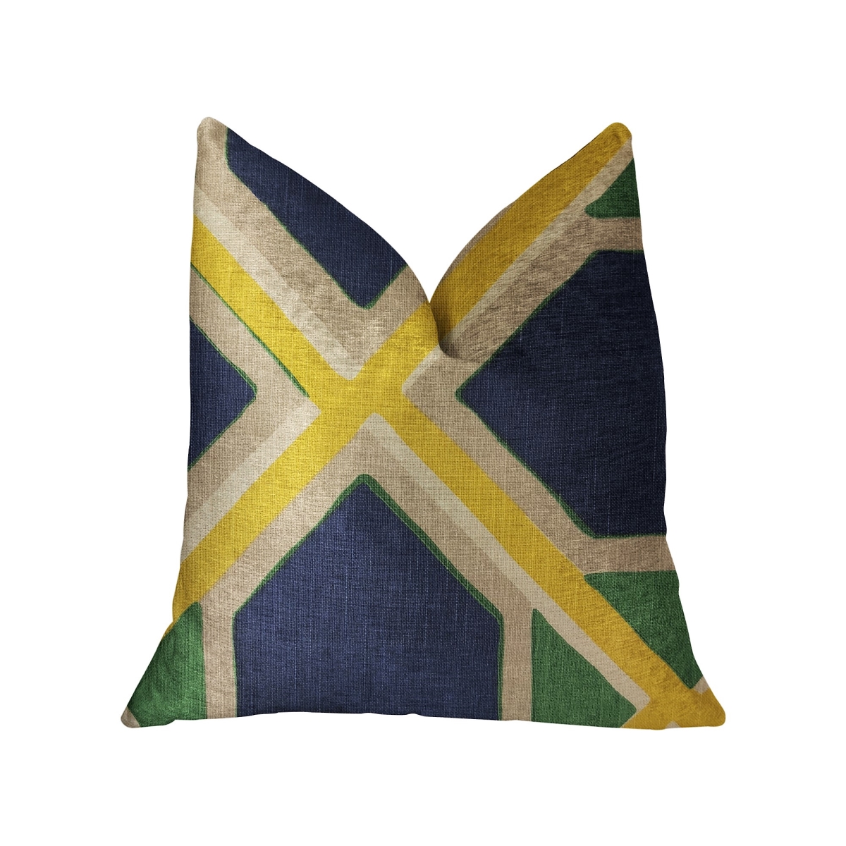 Obliquity Blue, Yellow & Green Luxury Throw Pillow, 20 x 26 in. Standard