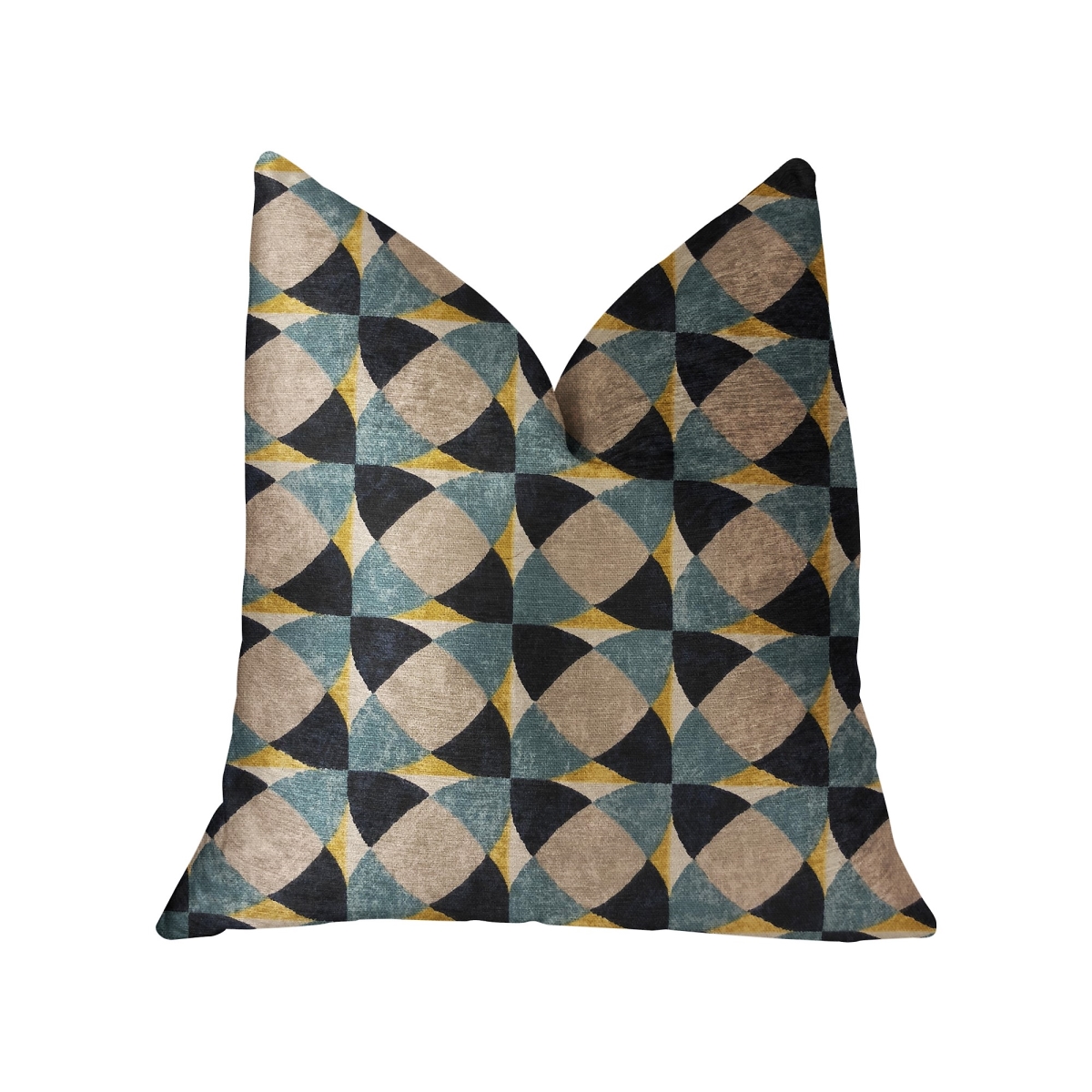 Shape Reflections Blue & Beige Luxury Throw Pillow, 18 x 18 in.