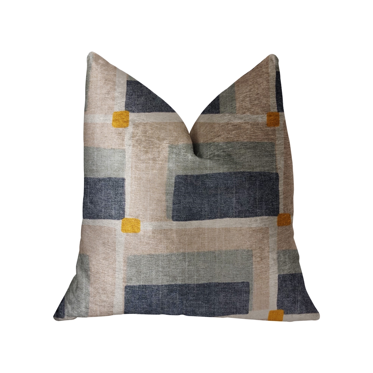 Bay Window Blue & Beige Luxury Throw Pillow, 12 x 20 in.
