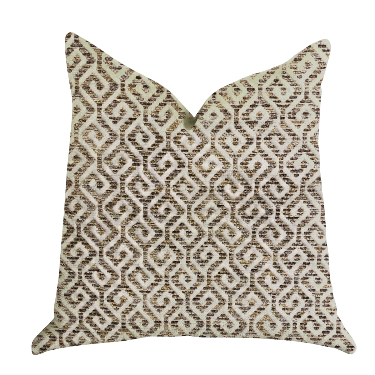 PBRA1341-2030-DP Omni Truffle Brown Shades Maze Luxury Throw Pillow, 20 x 30 in. Queen