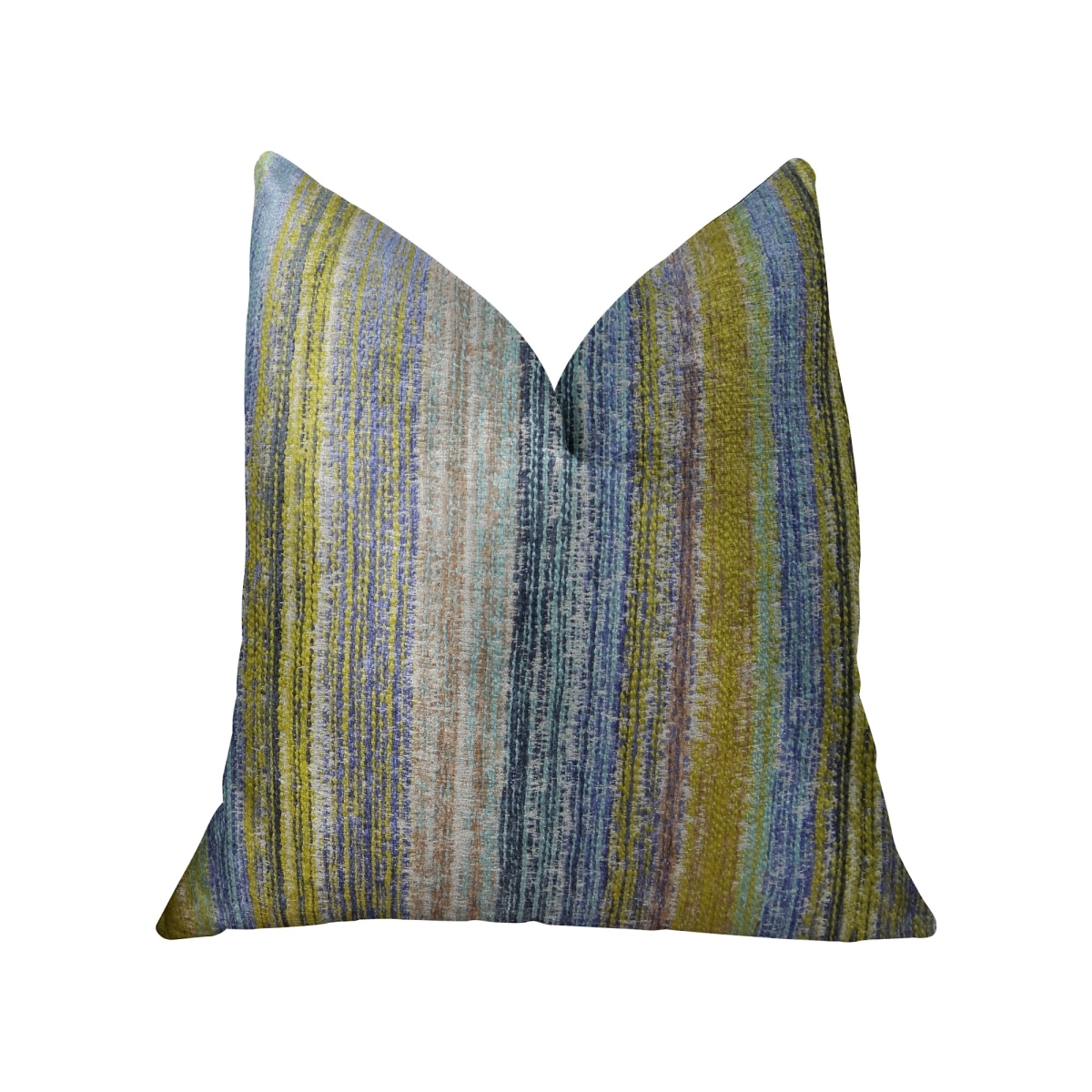 Clear Shore Blue Mustard & Lavender Handmade Luxury Pillow, 12 x 20 in.