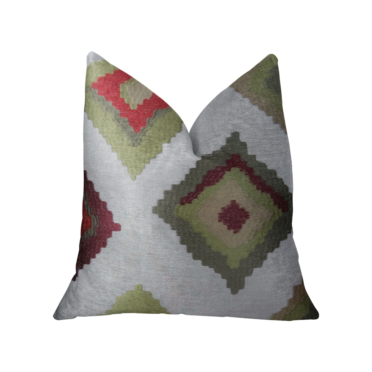 PBRAZ161-1220-DP Earth Crust White Green & Red Handmade Luxury Pillow, 12 x 20 in.