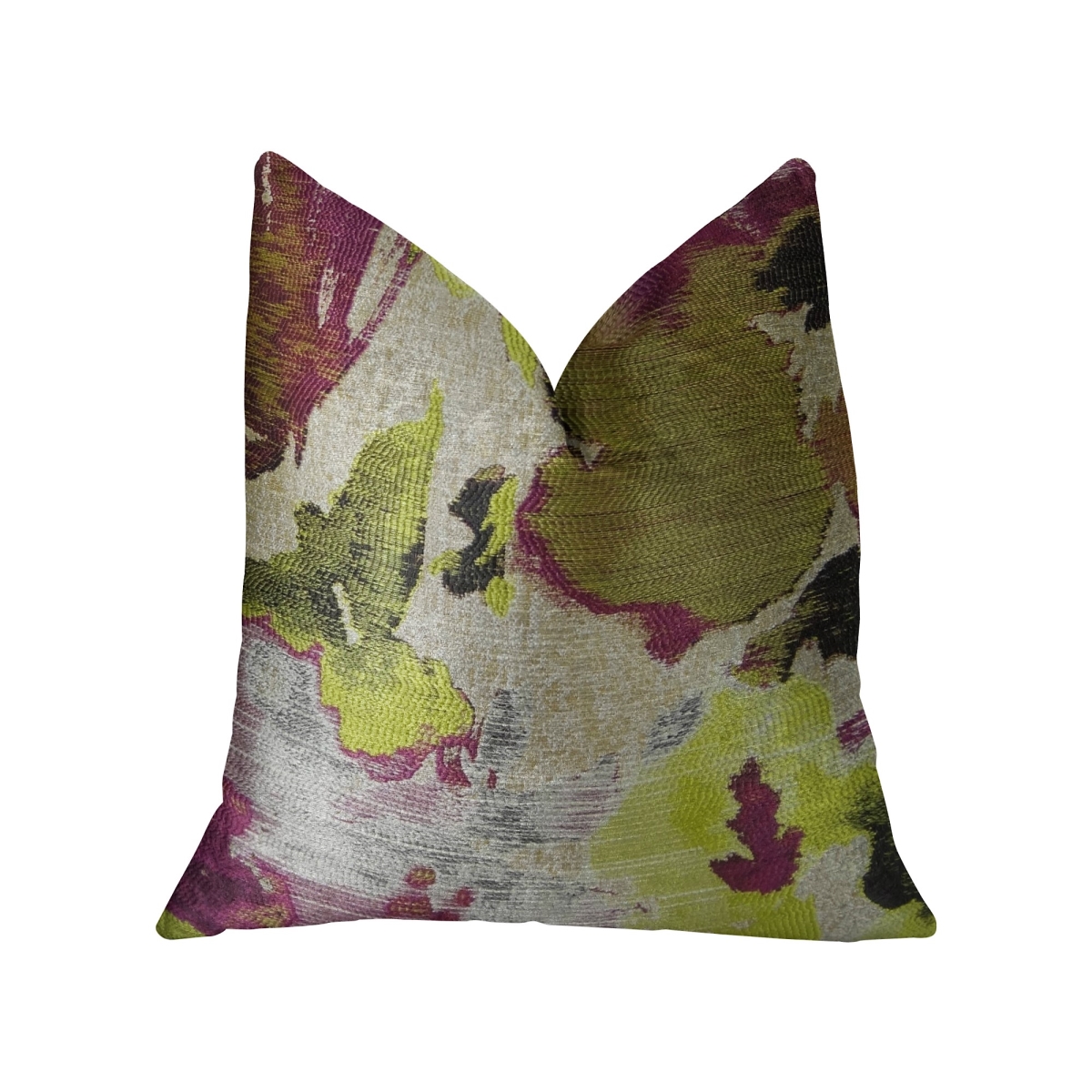 PBRAZ371-1220-DP Water Lily Fuchsia Magenta & Citrine Handmade Luxury Pillow, 12 x 20 in.