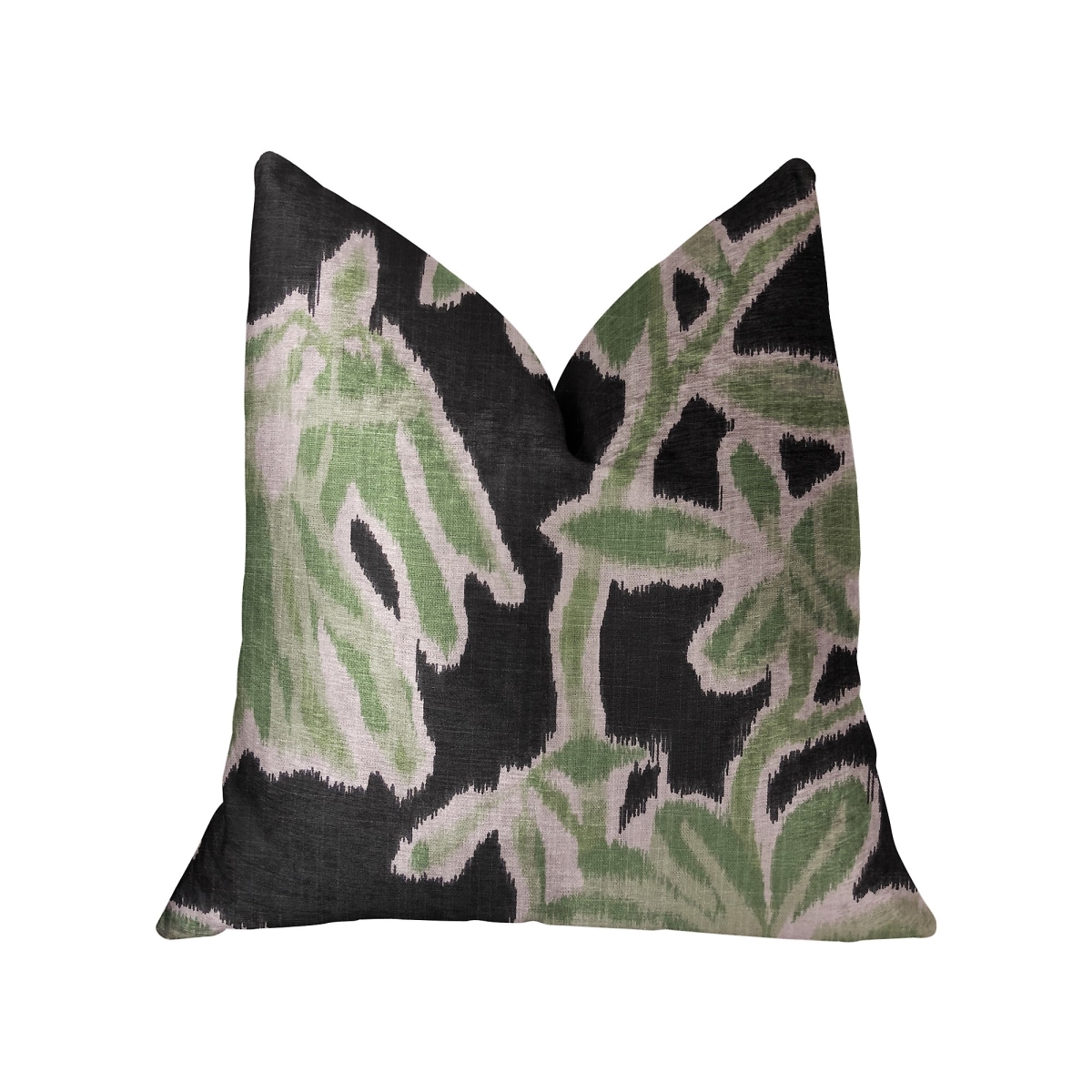 Grass Swallow Green, Black & Beige Luxury Throw Pillow, 16 x 16 in.