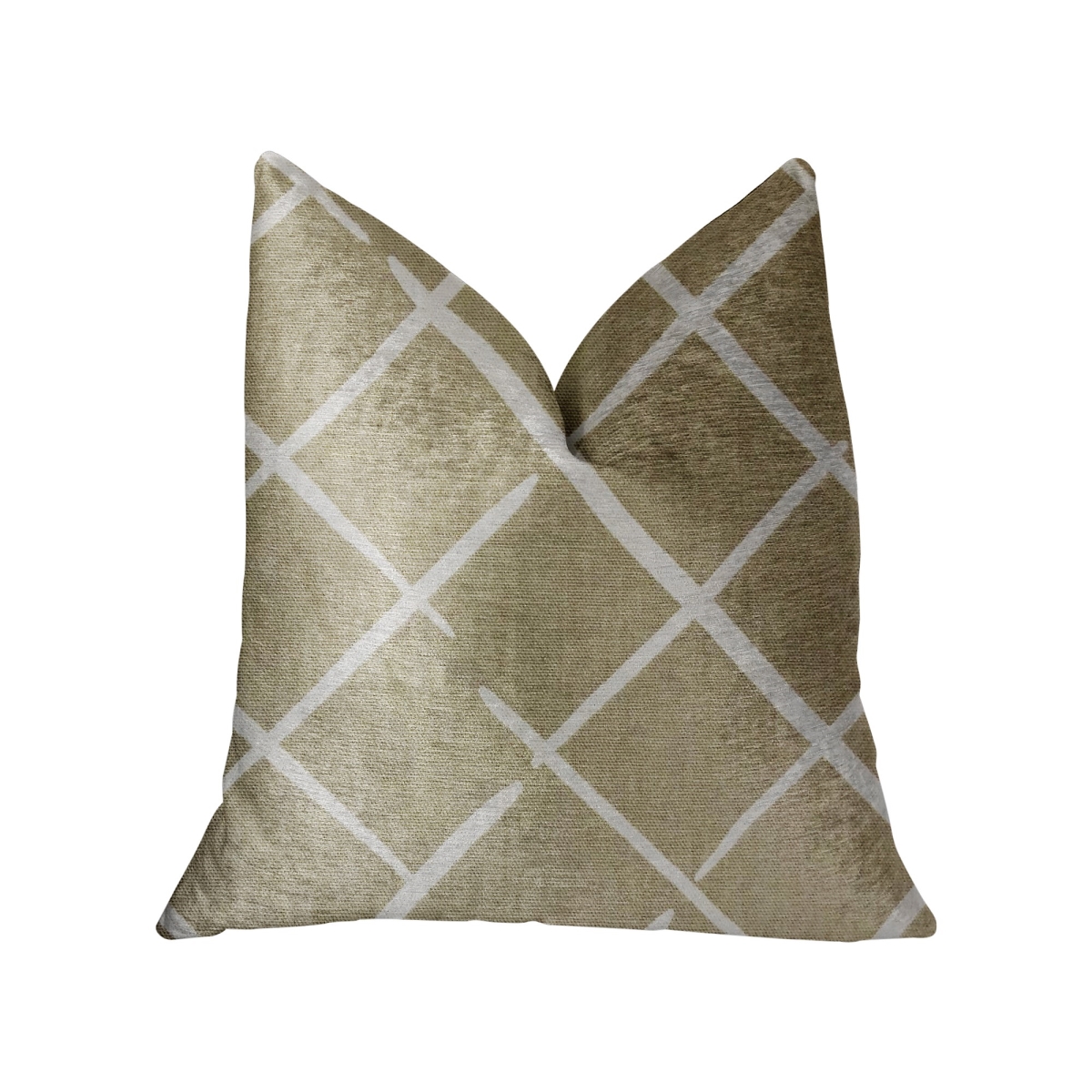 DaVinci Beige & Brown Luxury Throw Pillow - 24 x 24 in.