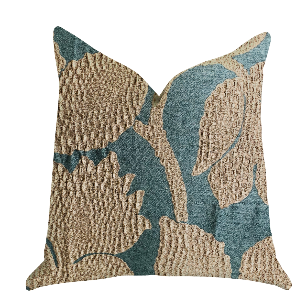 PBRA1354-2030-DP Golden Arabella Vine in Green & Gold Luxury Throw Pillow, 20 x 30 in. Queen