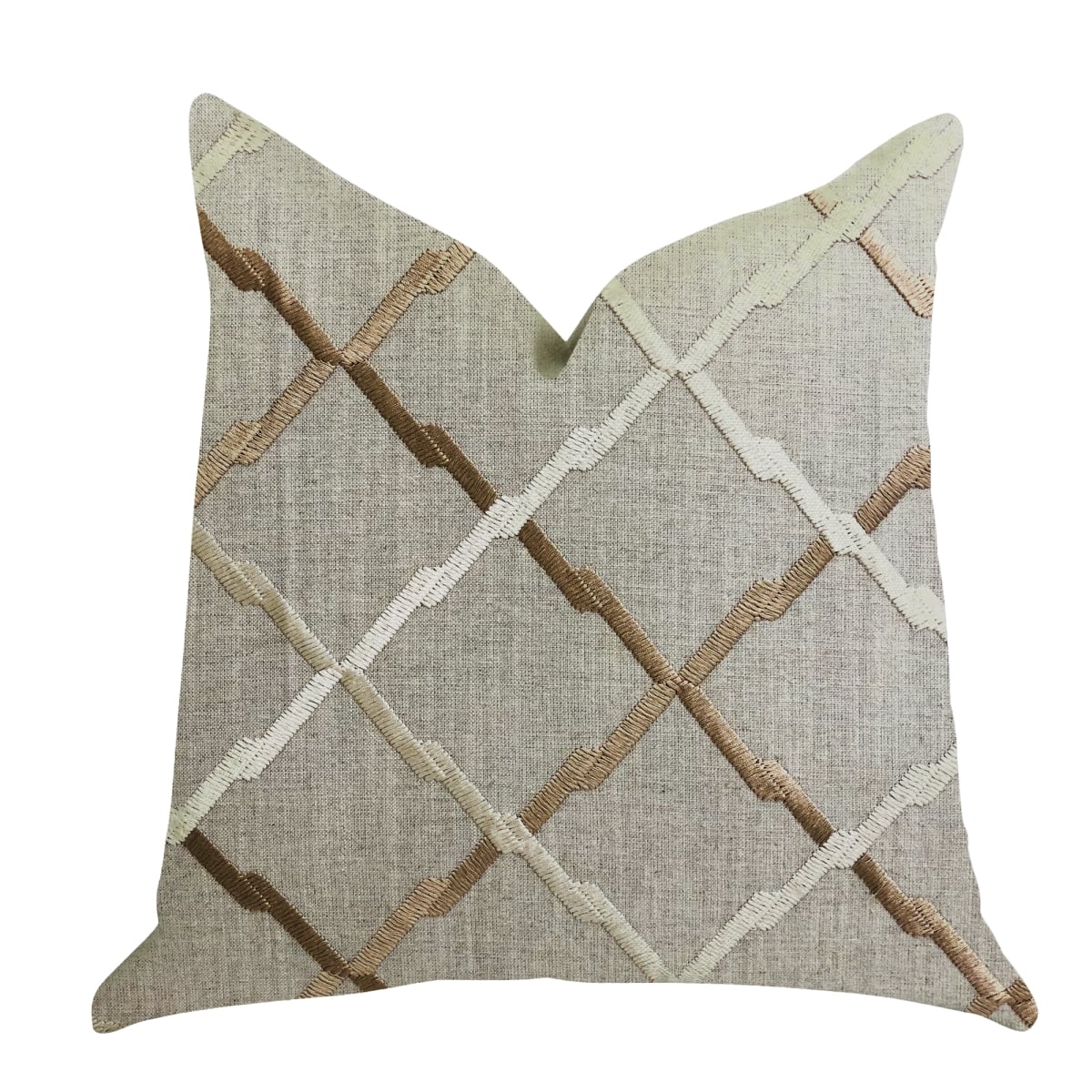 Urban Square Brown & Beige Luxury Throw Pillow, 26 x 26 in.