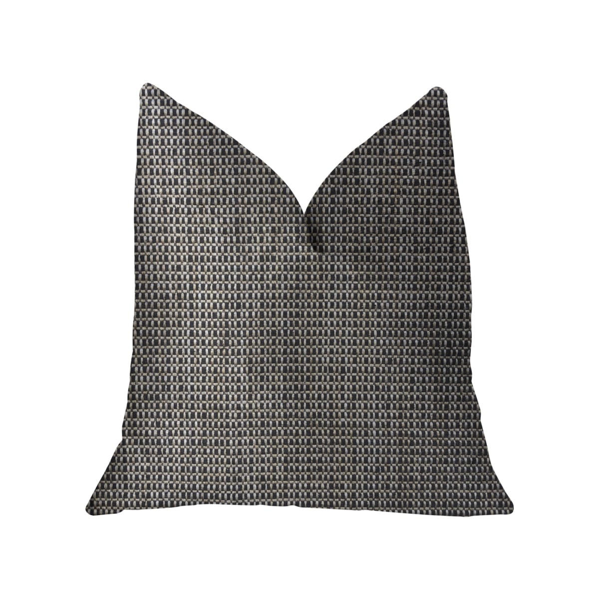 Melbourne Beige & Black Luxury Throw Pillow, 18 x 18 in.