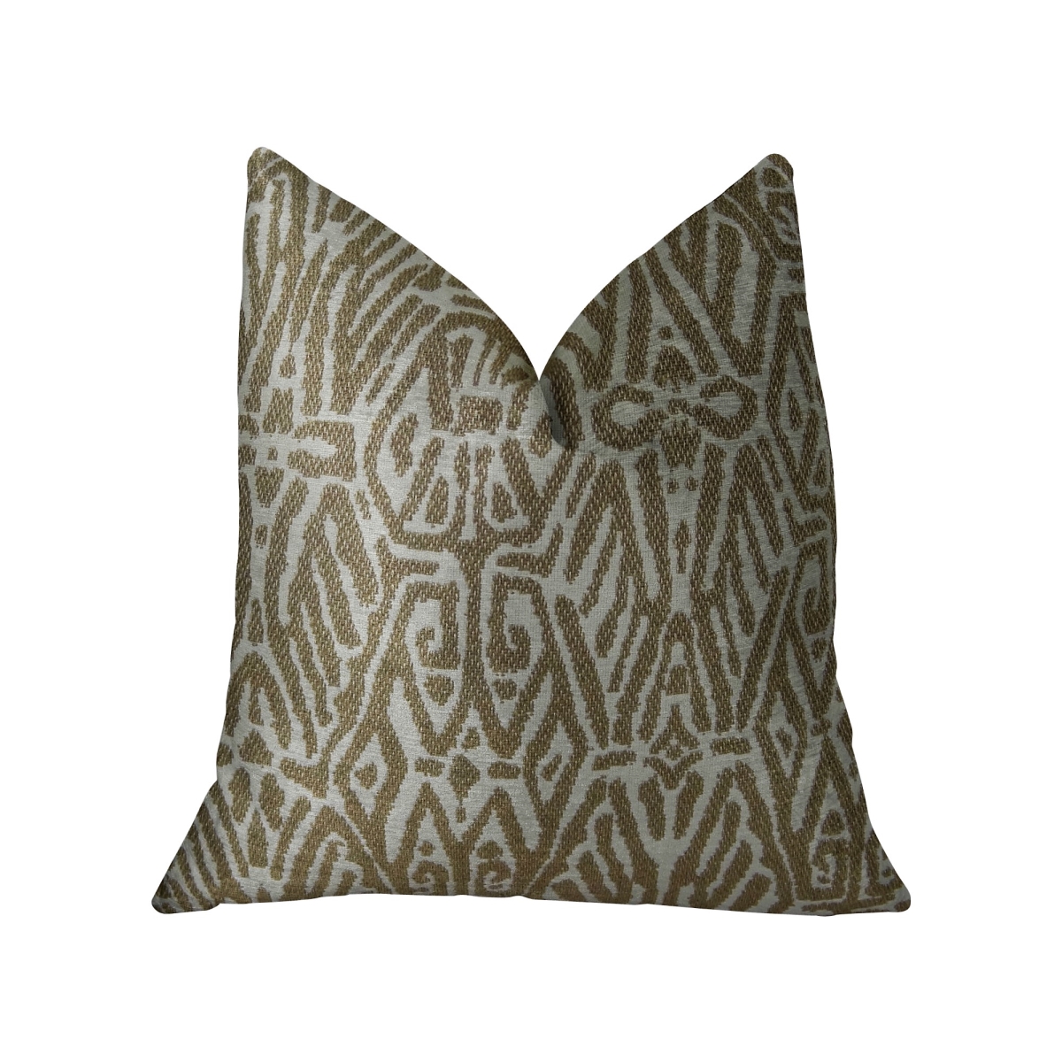 PBRAZ162-1818-DP Cherokee Light Brown & Cream Handmade Luxury Pillow, 18 x 18 in.