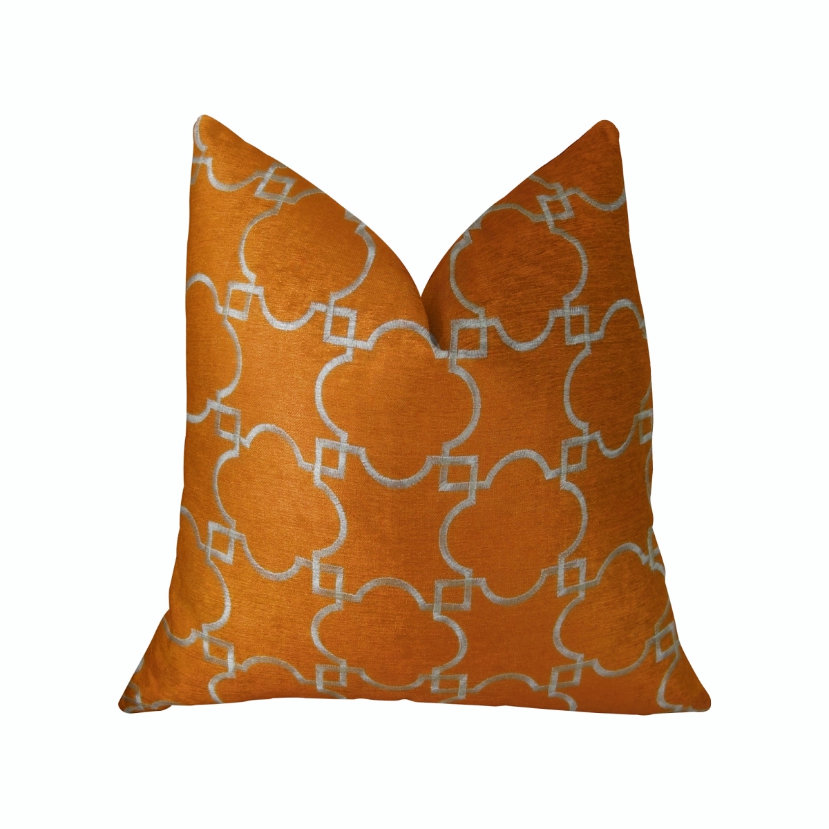 PBRAZ176-1220-DP Nadiya Orange & White Handmade Luxury Pillow, 12 x 20 in.