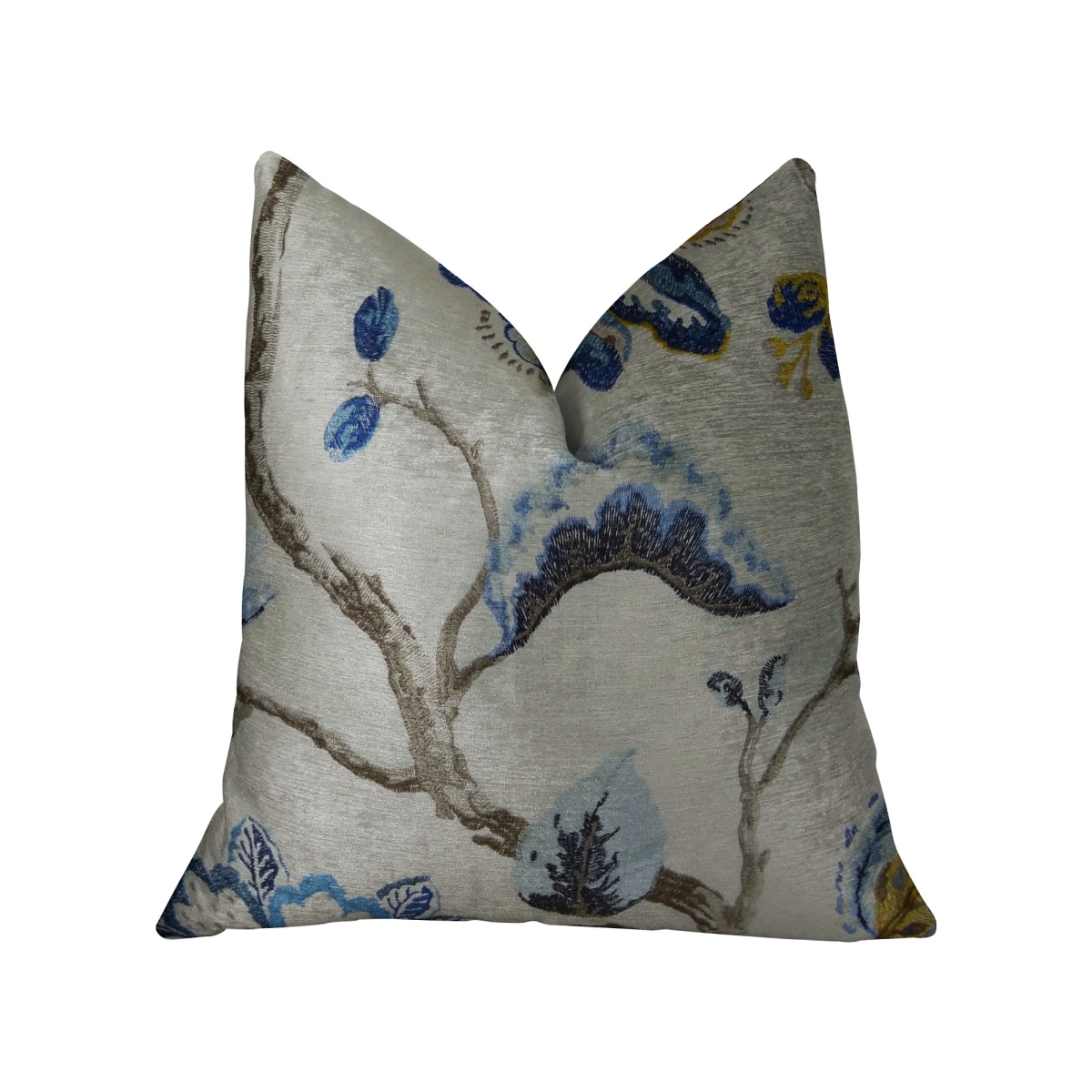 Elyssa Navy Brown & Cream Handmade Luxury Pillow, 20 x 36 in. King
