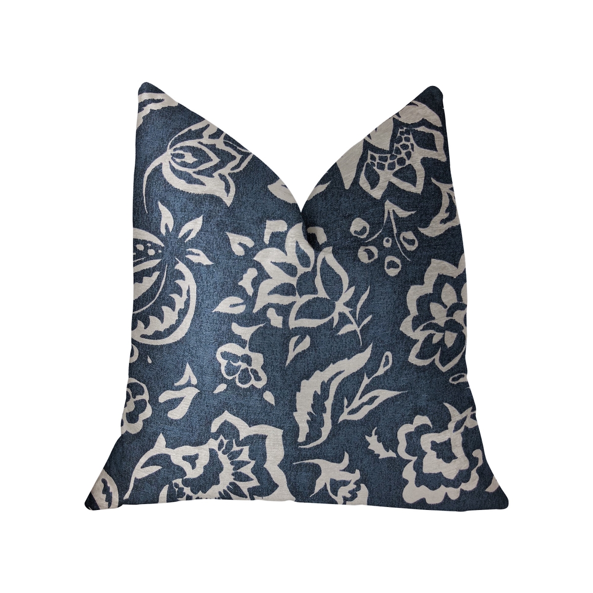 Elsi Pom Blue & White Luxury Throw Pillow, 20 x 26 in. Standard