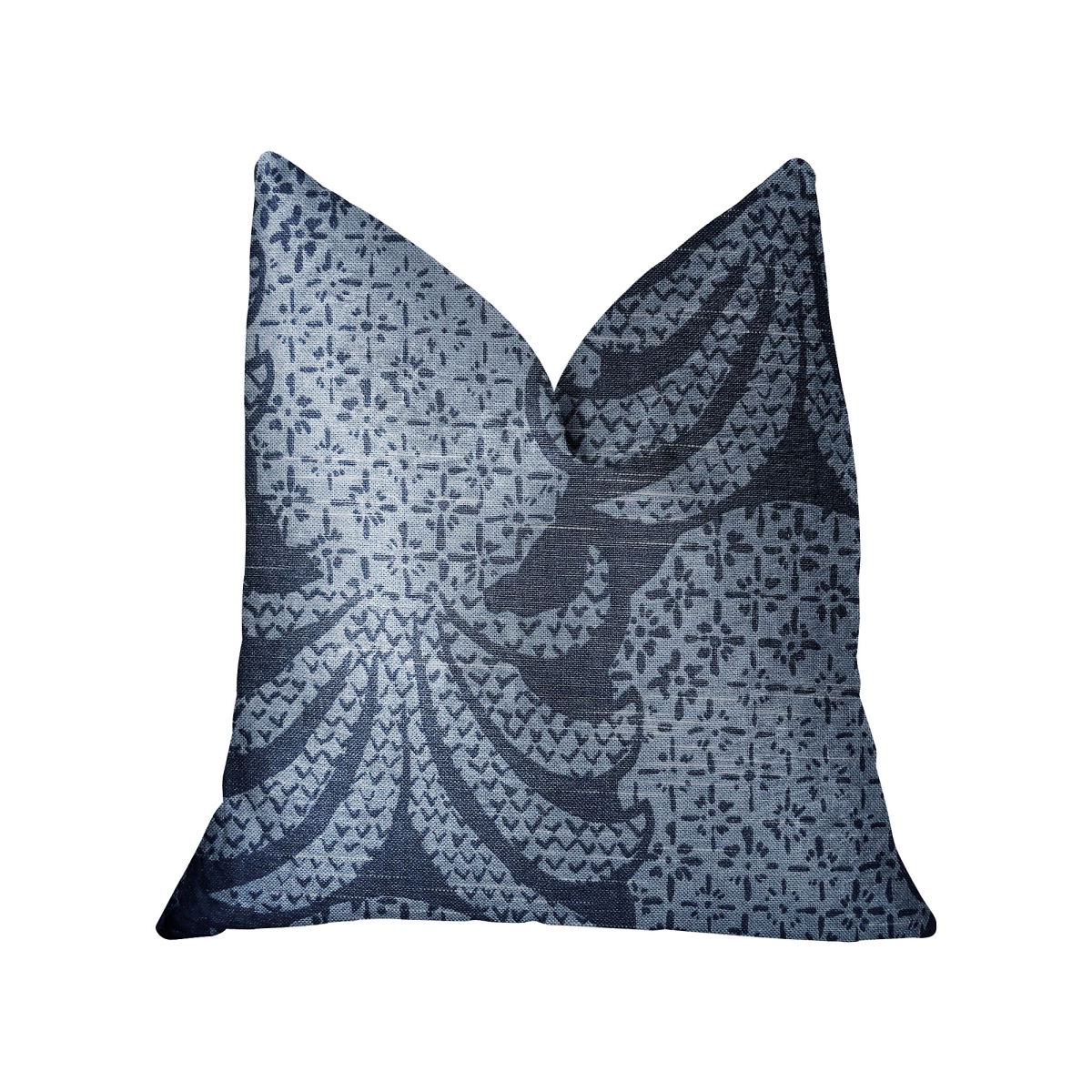 Pineapple Crush Blue & Black Luxury Throw Pillow, 24 x 24 in.