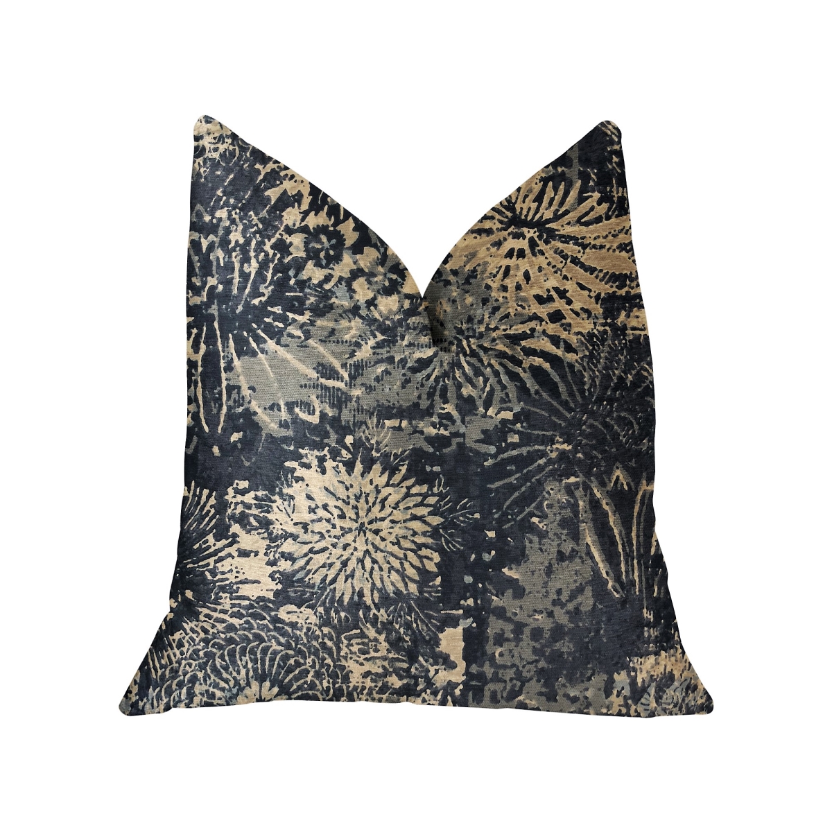 Lazuli Blue & Beige Luxury Throw Pillow, 26 x 26 in.